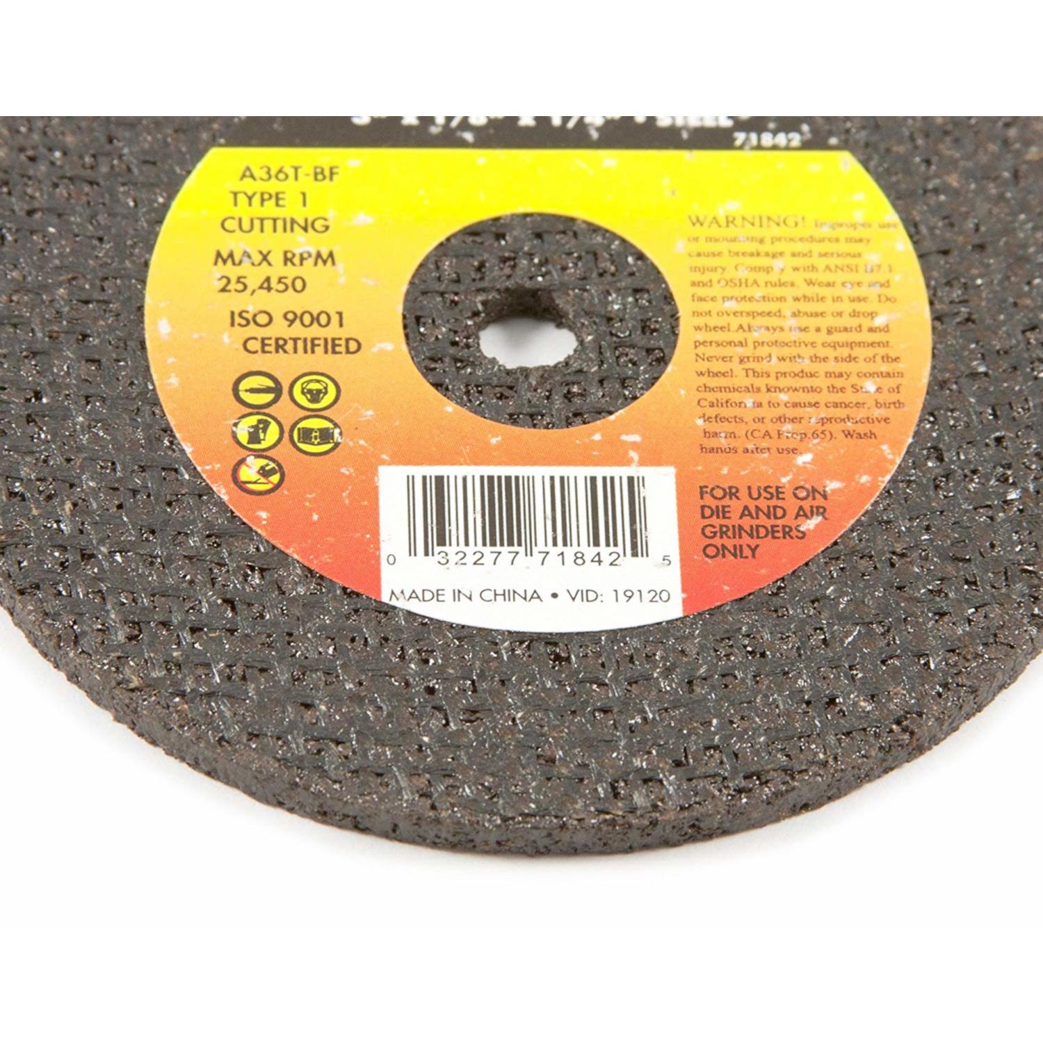 Forney 3 in. D X 1/4 in. Aluminum Oxide Metal Cut-Off Wheel 1 pc