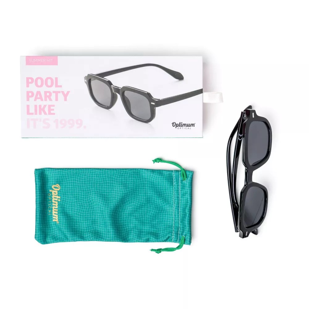 Optimum Optical Unisex Mini Rectangular Frame Sunglasses, Summer Hit