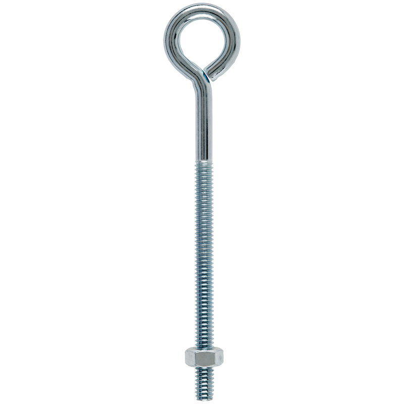 Hampton 1/4 in. X 5 in. L Zinc-Plated Steel Eyebolt with Nut Nut Included