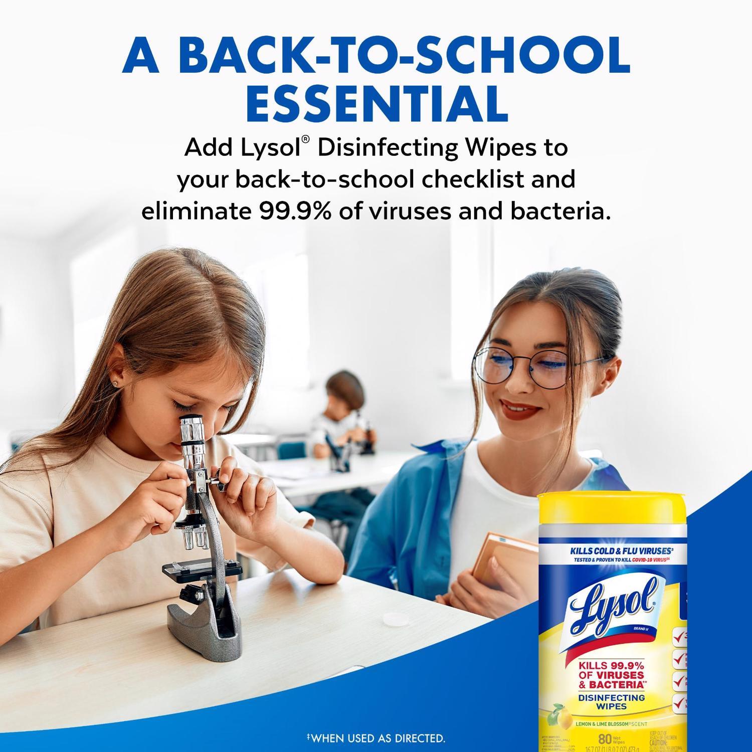 Lysol Lemon & Lime Blossom Scent Disinfecting Wipes 80 ct 1 pk