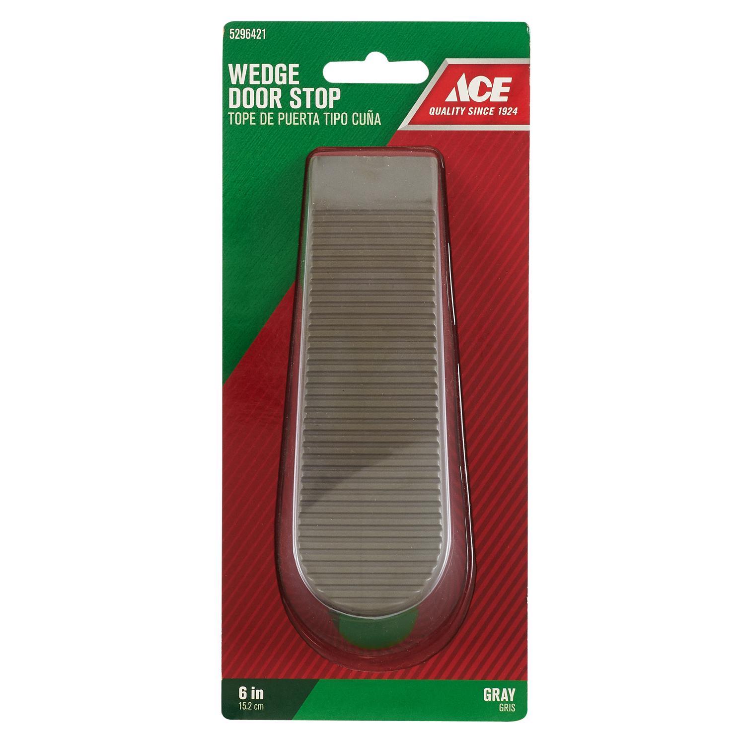 Ace 6 in. L Rubber Gray Wedge Door Stop Mounts to floor 0 in.