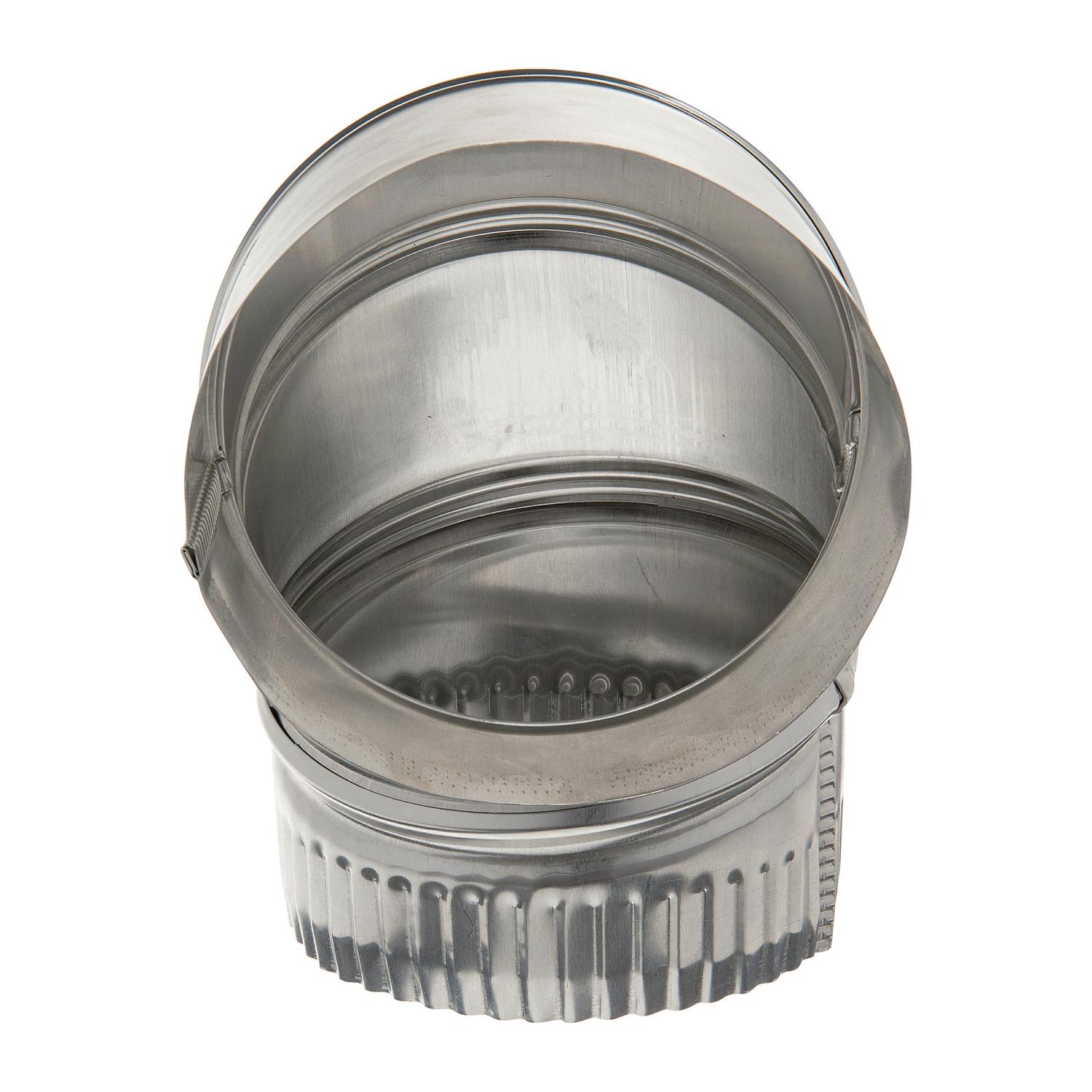 Deflect-O 4 in. L X 4 in. D Silver Aluminum Vent Elbow