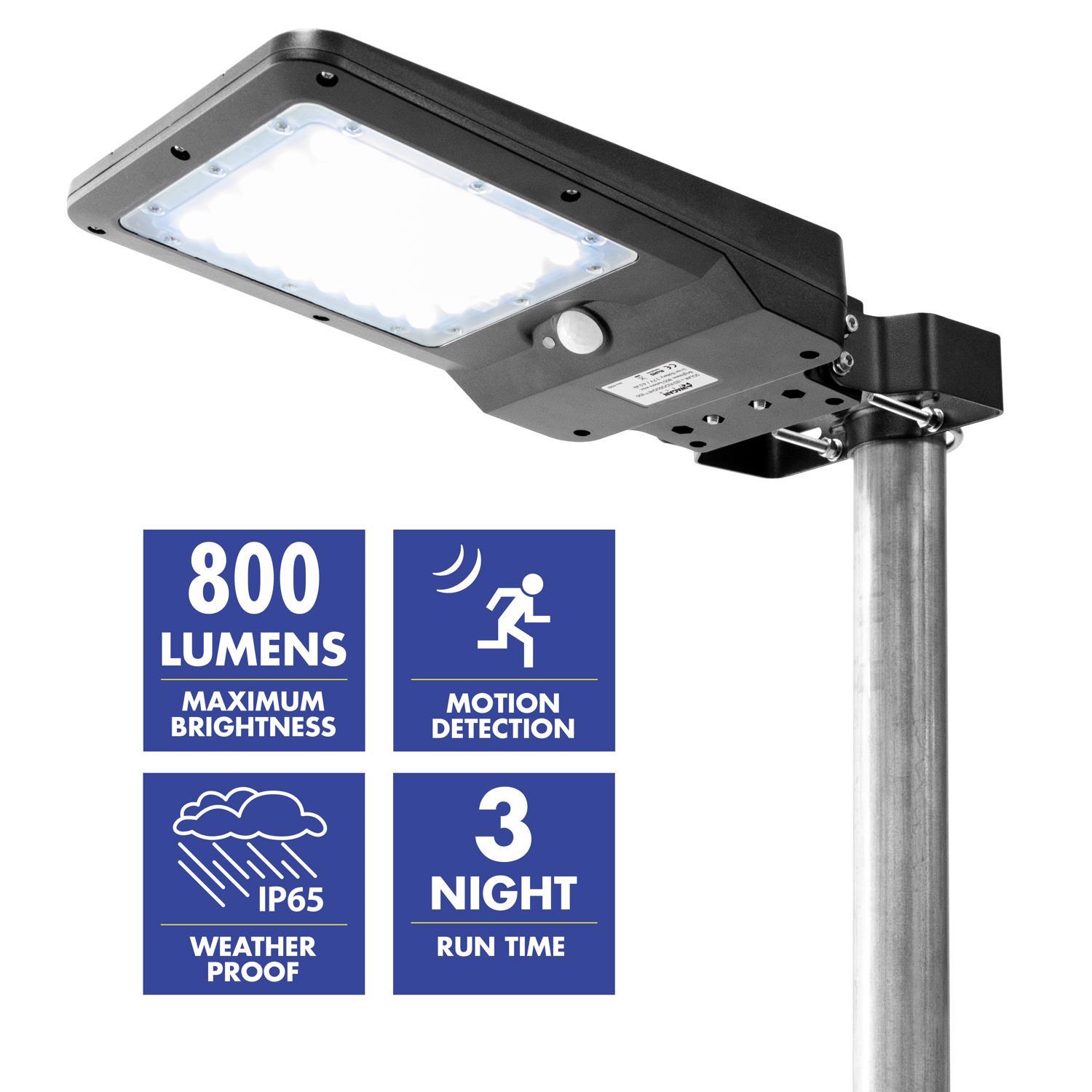 Wagan Tech Motion-Sensing Solar Powered LED Black Security Light