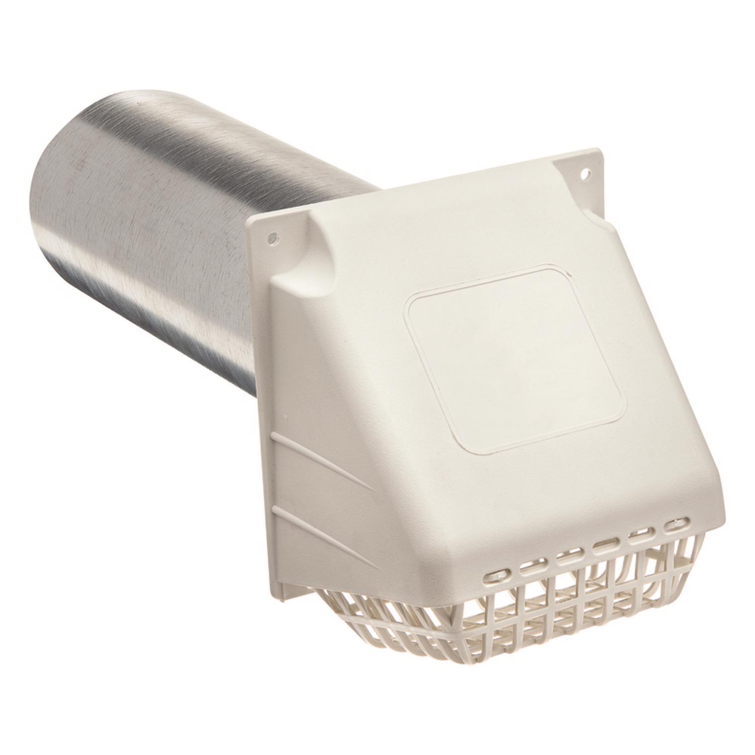 Ace 4 in. W X 6 in. L White Plastic Dryer Vent Hood