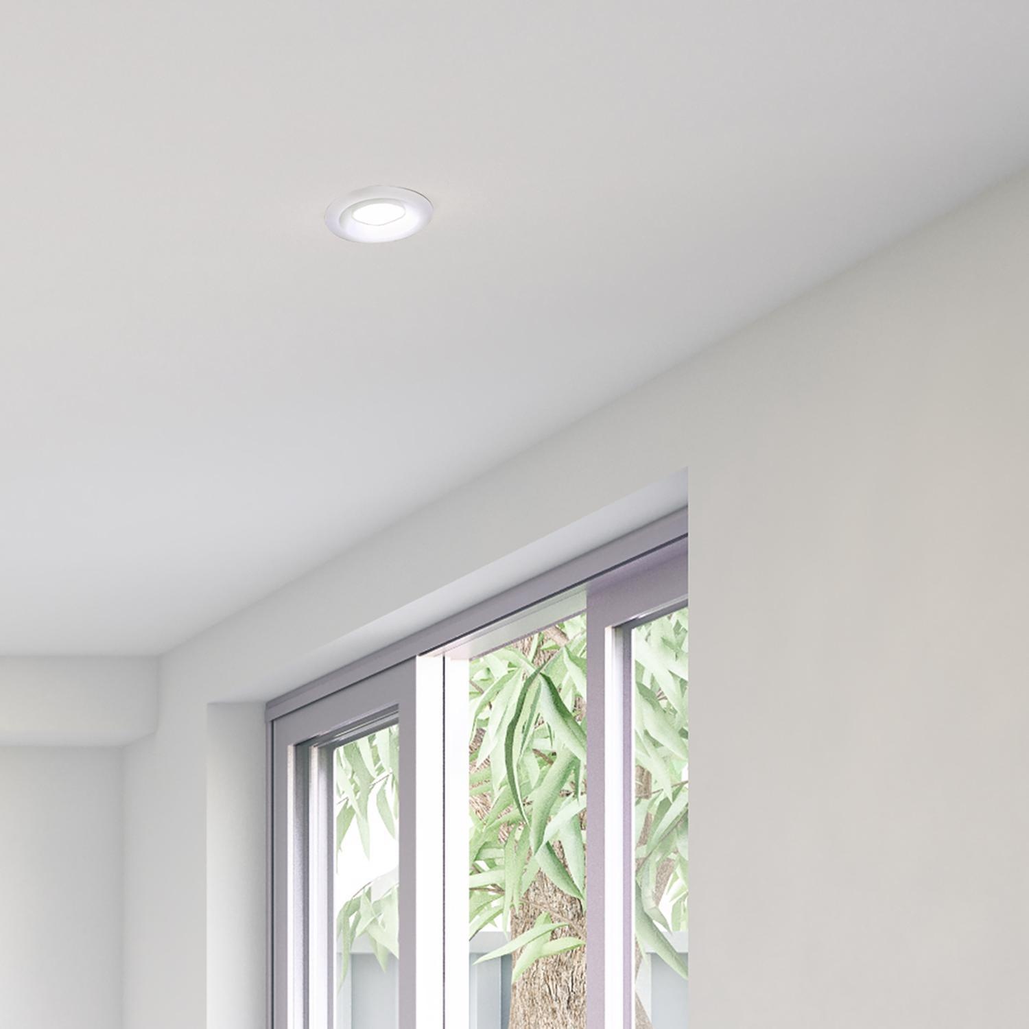 Halo Matte White 6 in. W Plastic LED Canless Recessed Downlight 8.5 W