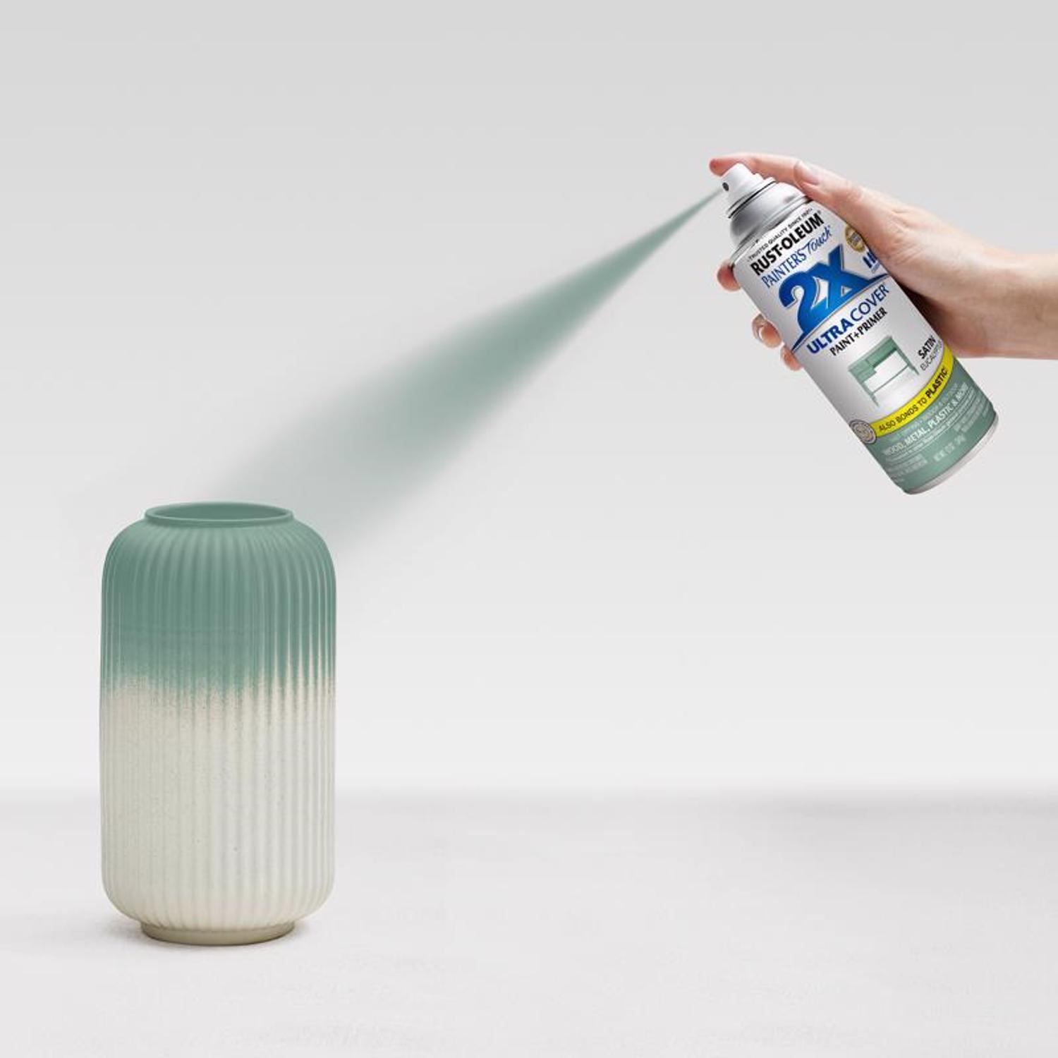 Rust-Oleum Painter's Touch 2X Ultra Cover Satin Eucalyptus Paint+Primer Spray Paint 12 oz.