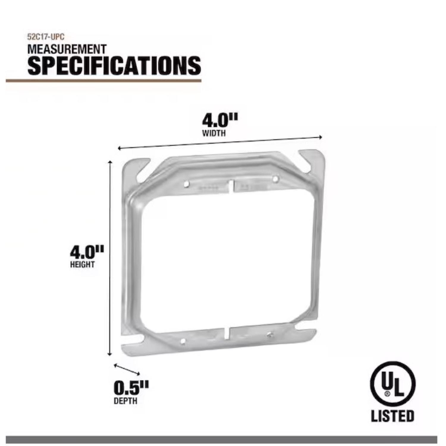 Southwire Square Steel 1 gang 4 in. H X 4 in. W Box Cover
