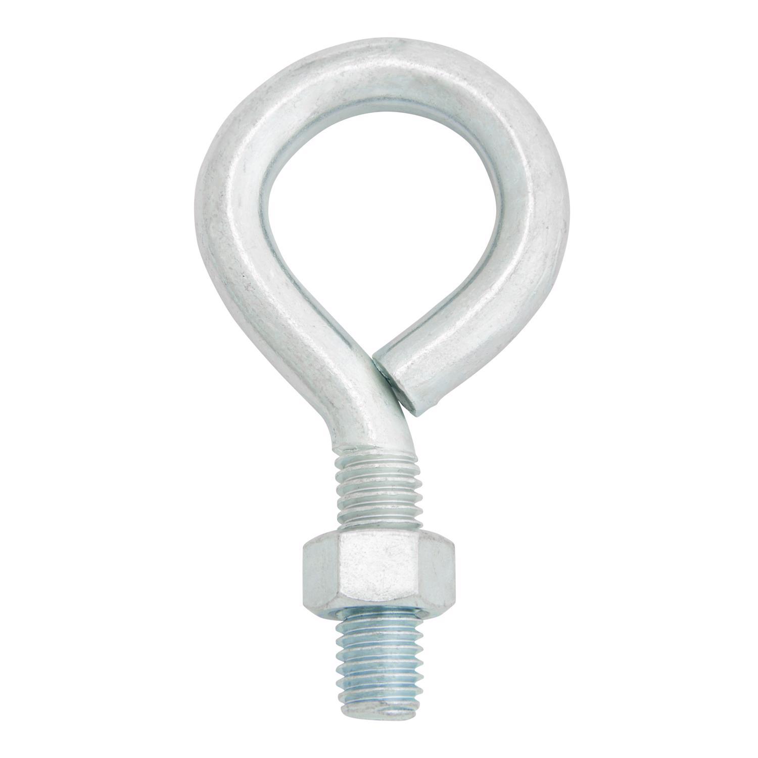 Hampton 1/2 in. X 4 in. L Zinc-Plated Steel Eyebolt Nut Included