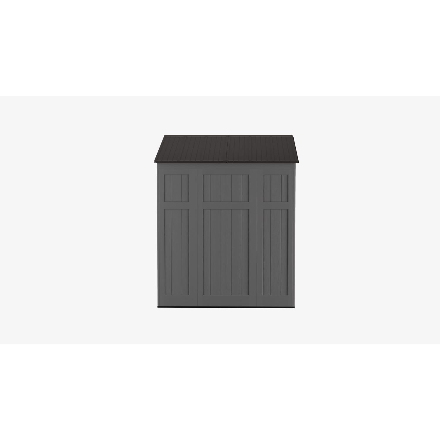 Suncast Modernist 6 ft. x 5 ft. Plastic Vertical Storage Shed with Floor Kit Gray