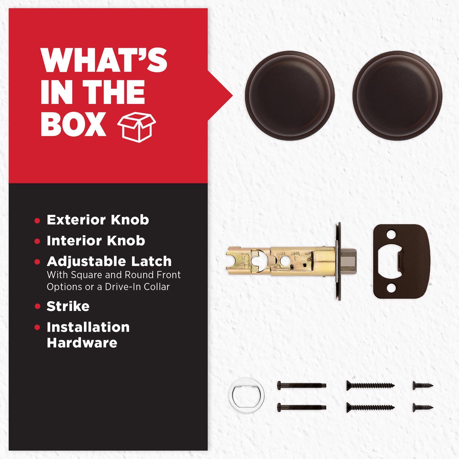 Kwikset Juno Venetian Bronze Passage Door Knob 1-3/4 in.