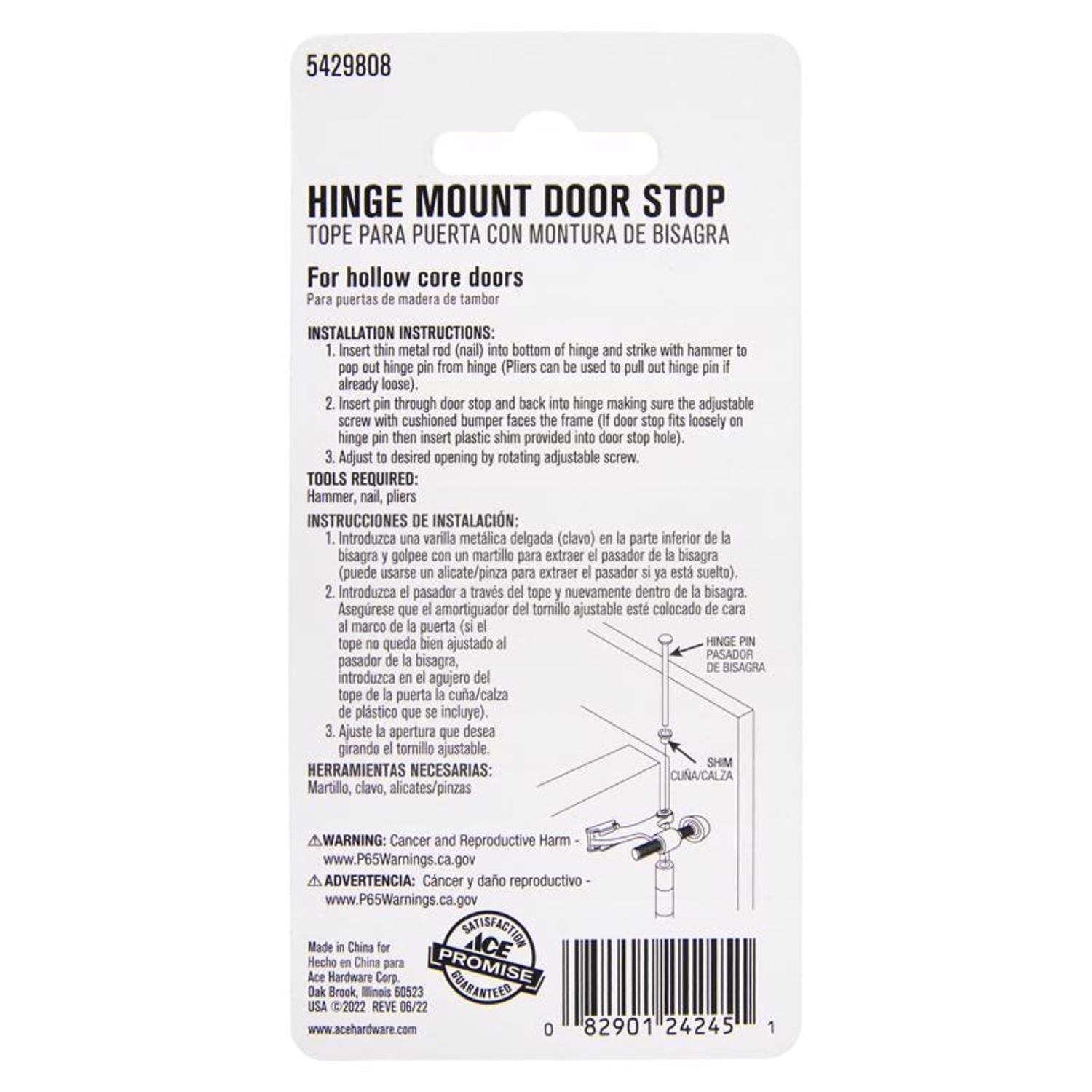 Ace Metal Oil Rubbed Bronze Bronze Hinge Pin Door Stop Mounts to door and wall 0 in.