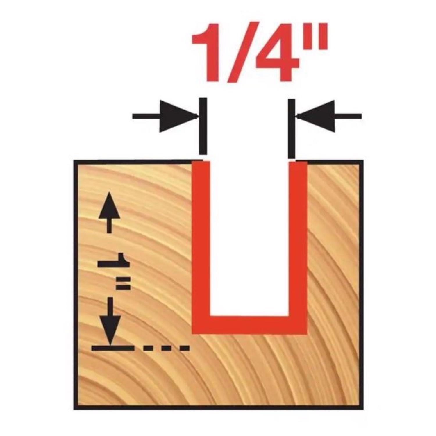 Diablo 1/4 in. D X 2-1/2 in. L Carbide Double Flute Straight Router Bit