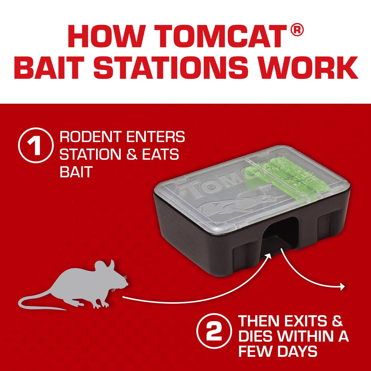 Tomcat Bait Station and Bait Blocks For Mice 4 oz 4 pk