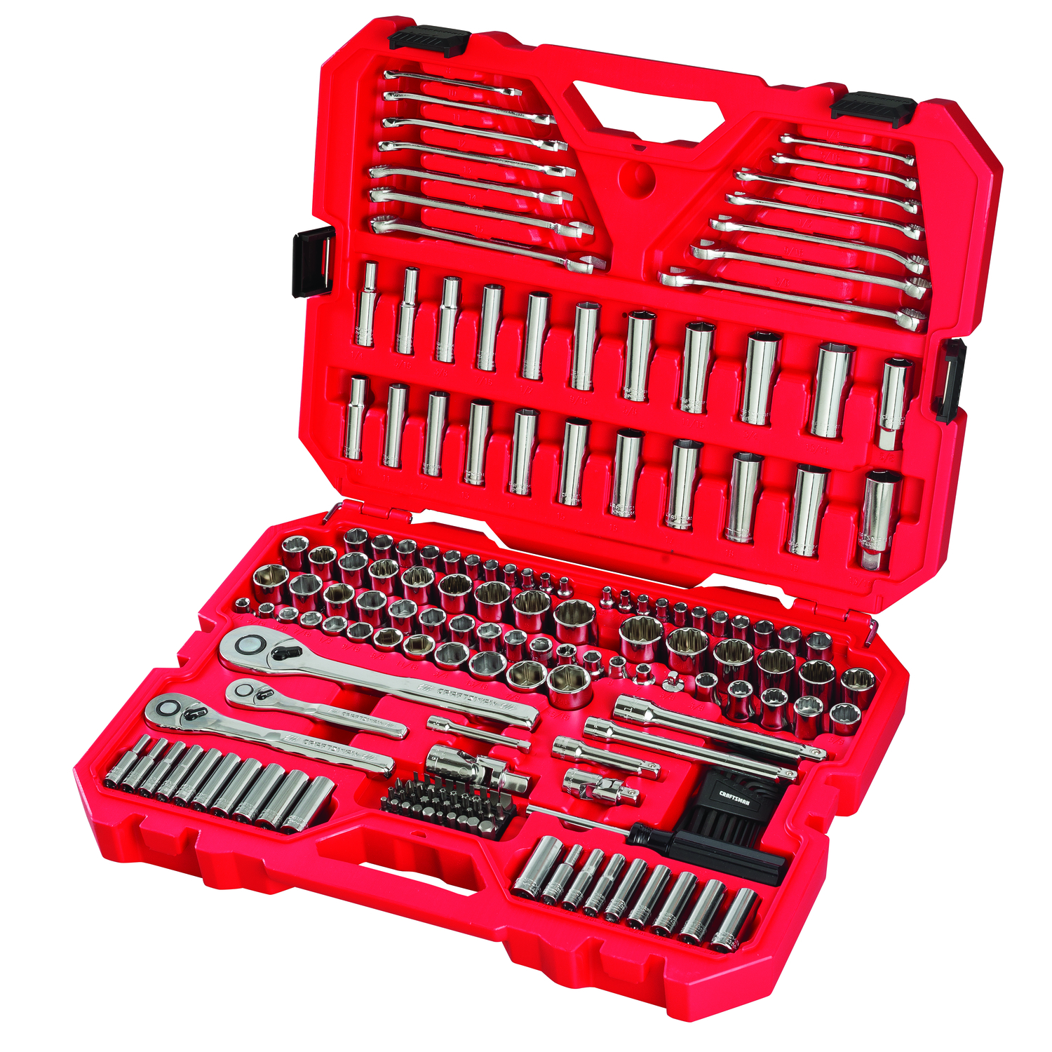 Craftsman 1/4, 3/8 and 1/2 in. drive Metric and SAE 6 and 12 Point Mechanic's Tool Set 189 pc