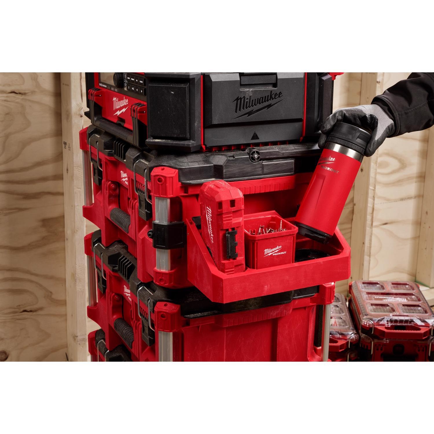 Milwaukee PACKOUT Tool Box Attachment Tool Tray Black/Red