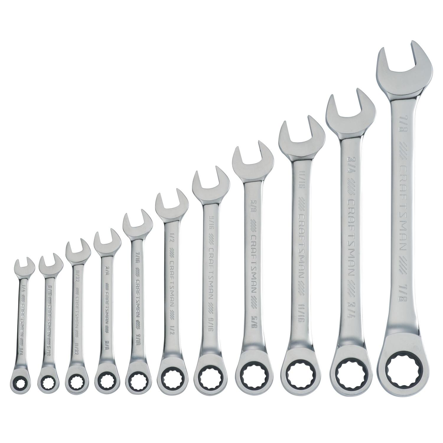 CRAFTSMAN SAE Ratcheting Combination Wrench Set 11 pc