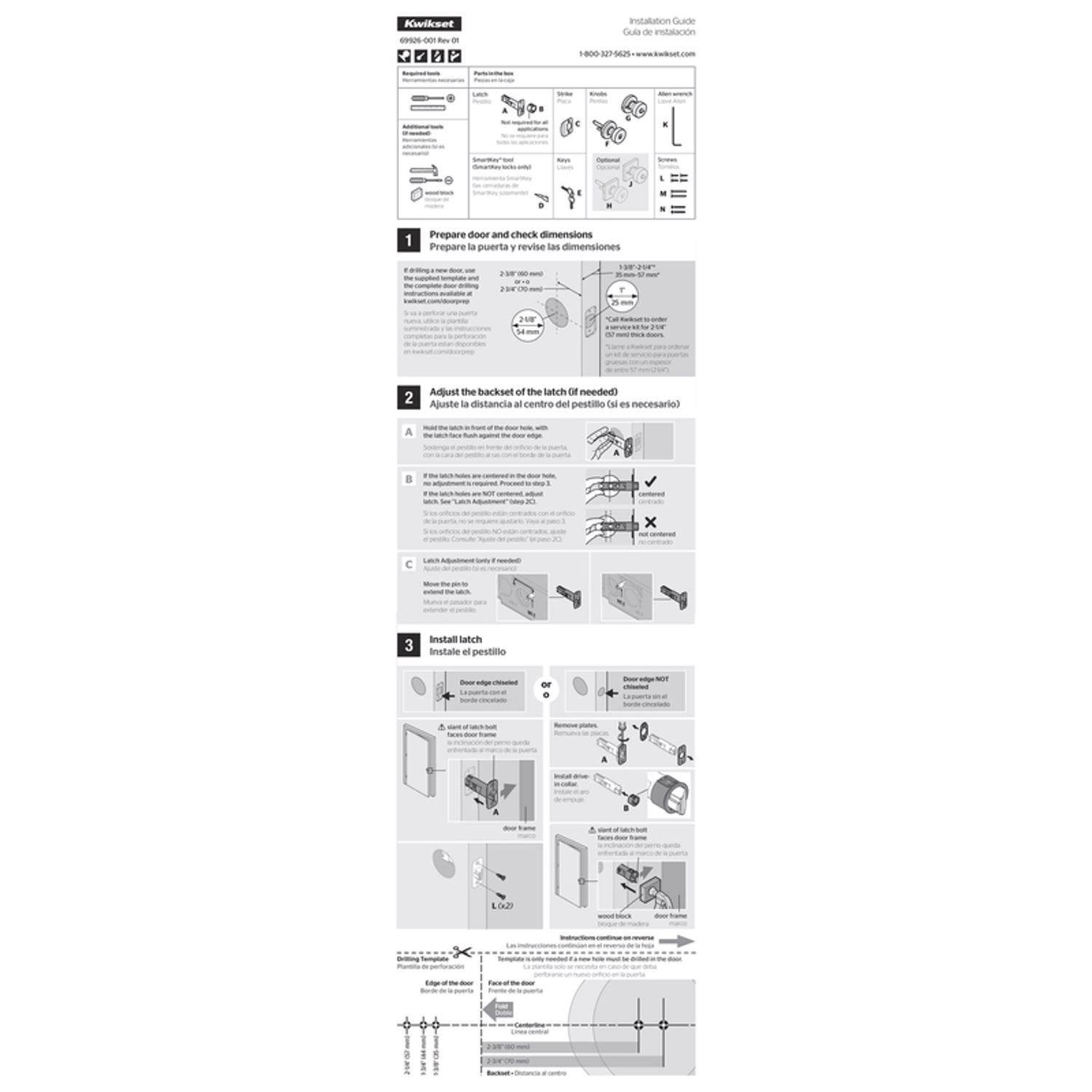 Kwikset Signature Series Pismo Iron Black Entry Door Knob KW1 2-1/4 in.
