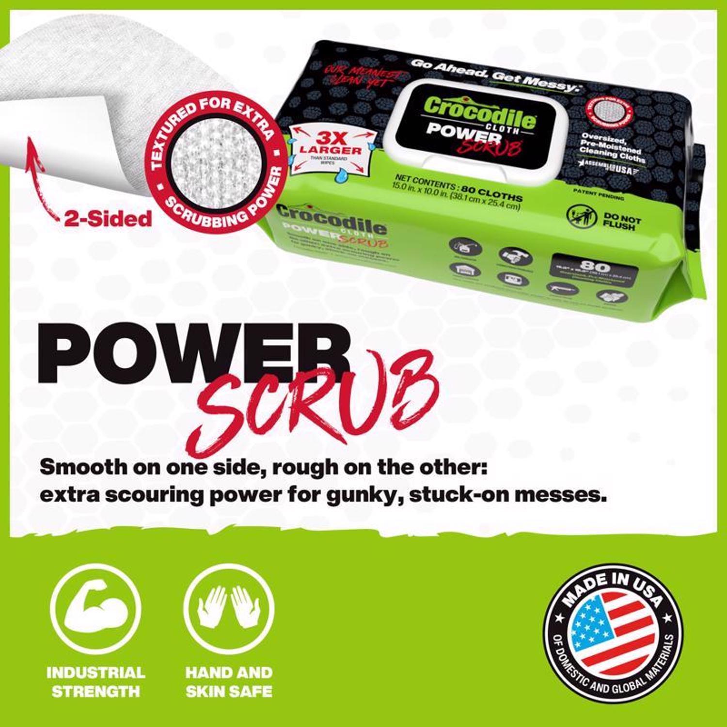 Crocodile Cloth Power Scrub Fiber Blend Cleaning Cloth 15 in. W X 10 in. L 80 pk