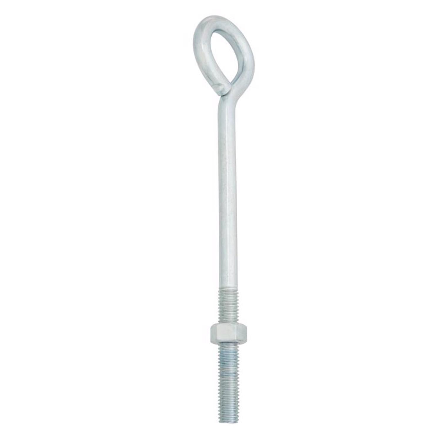 Hampton 1/2 in. X 10 in. L Zinc-Plated Steel Eyebolt Nut Included