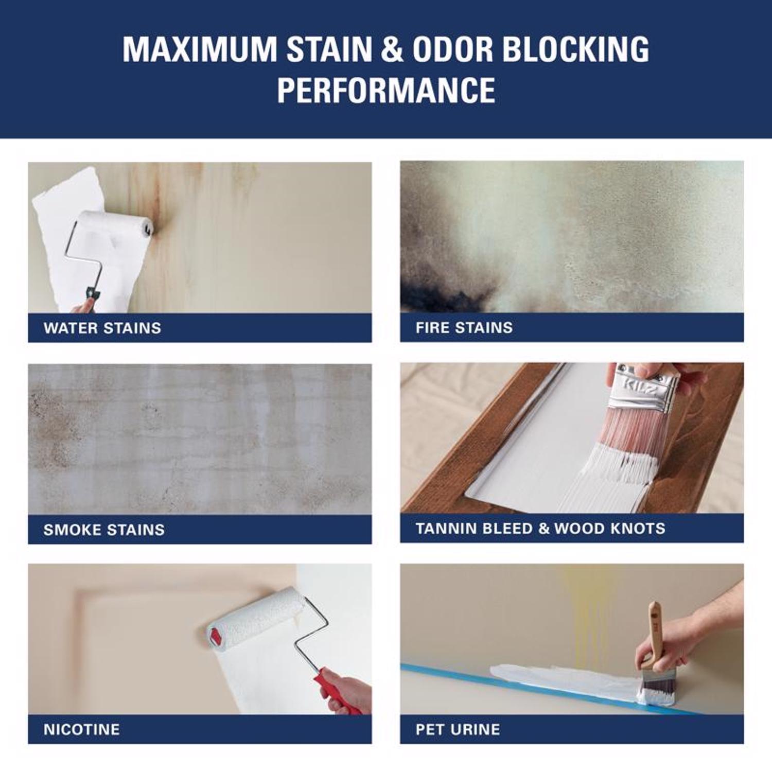 KILZ Restoration White Flat Water-Based Acrylic Modified Epoxy Stain and Odor Blocking Primer 1 gal