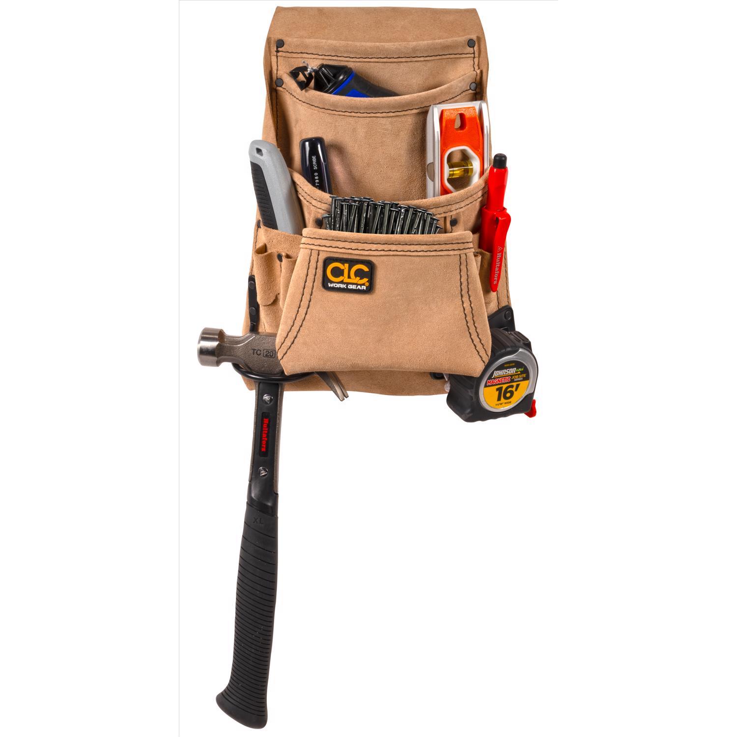 CLC 3 in. W X 11.5 in. H Suede Nail and Tool Pocket Apron 10 pocket Tan 1 pc