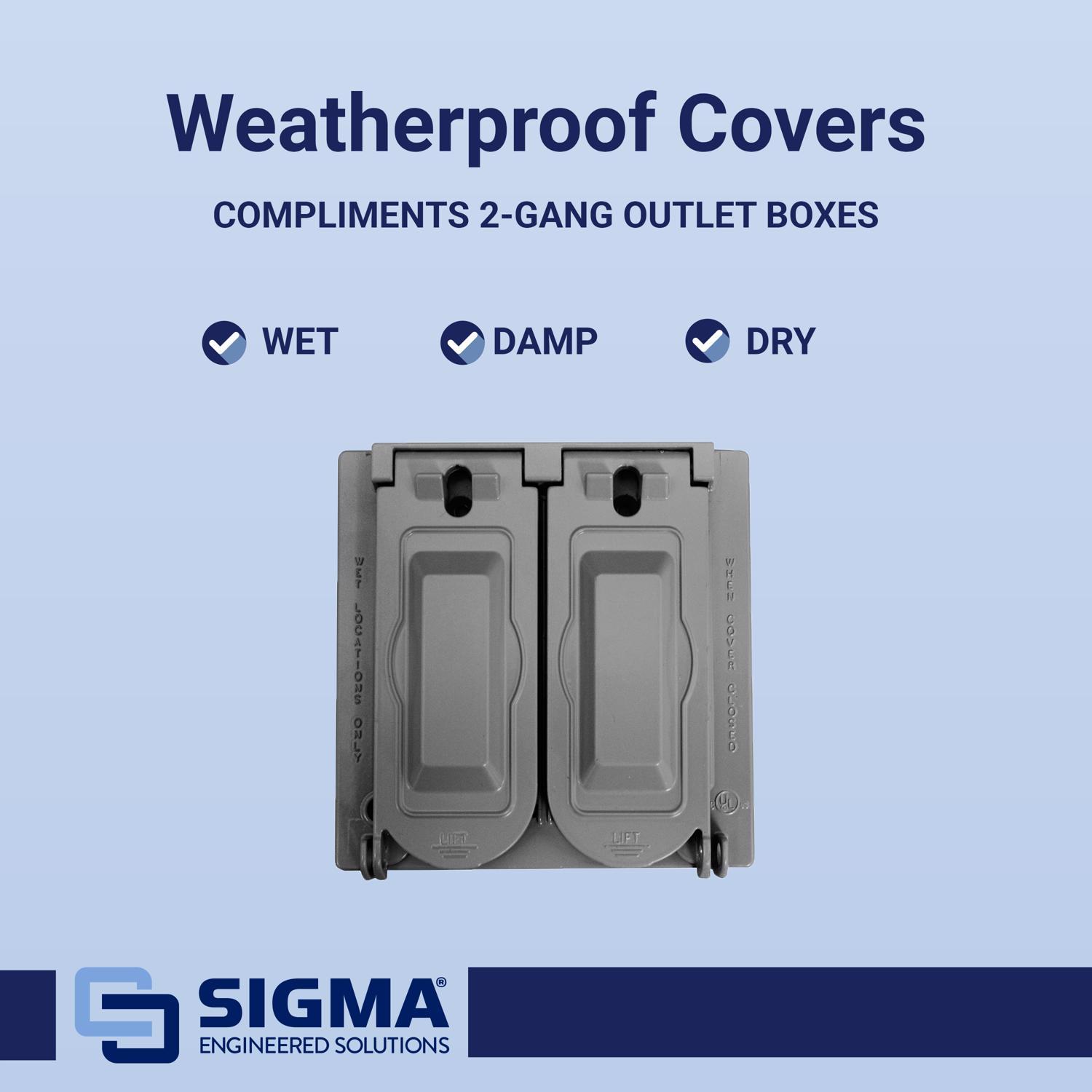 Sigma Engineered Solutions Square Die-Cast Metal 2 gang 4.75 in. H X 4.75 in. W Universal Cover