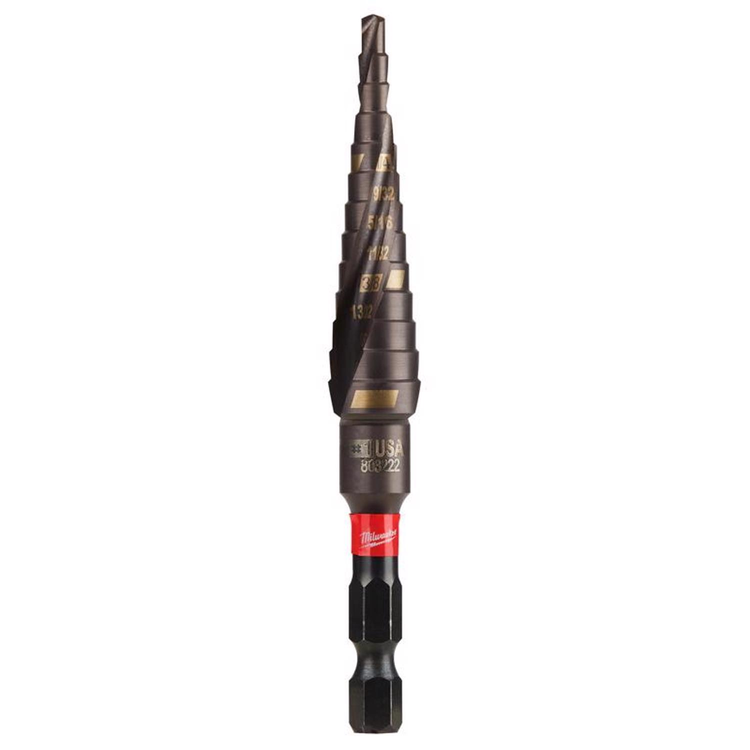 Milwaukee Shockwave #1 X 3.75 in. L High Speed Steel Impact Step Drill Bit Quick-Change Hex Shank 1