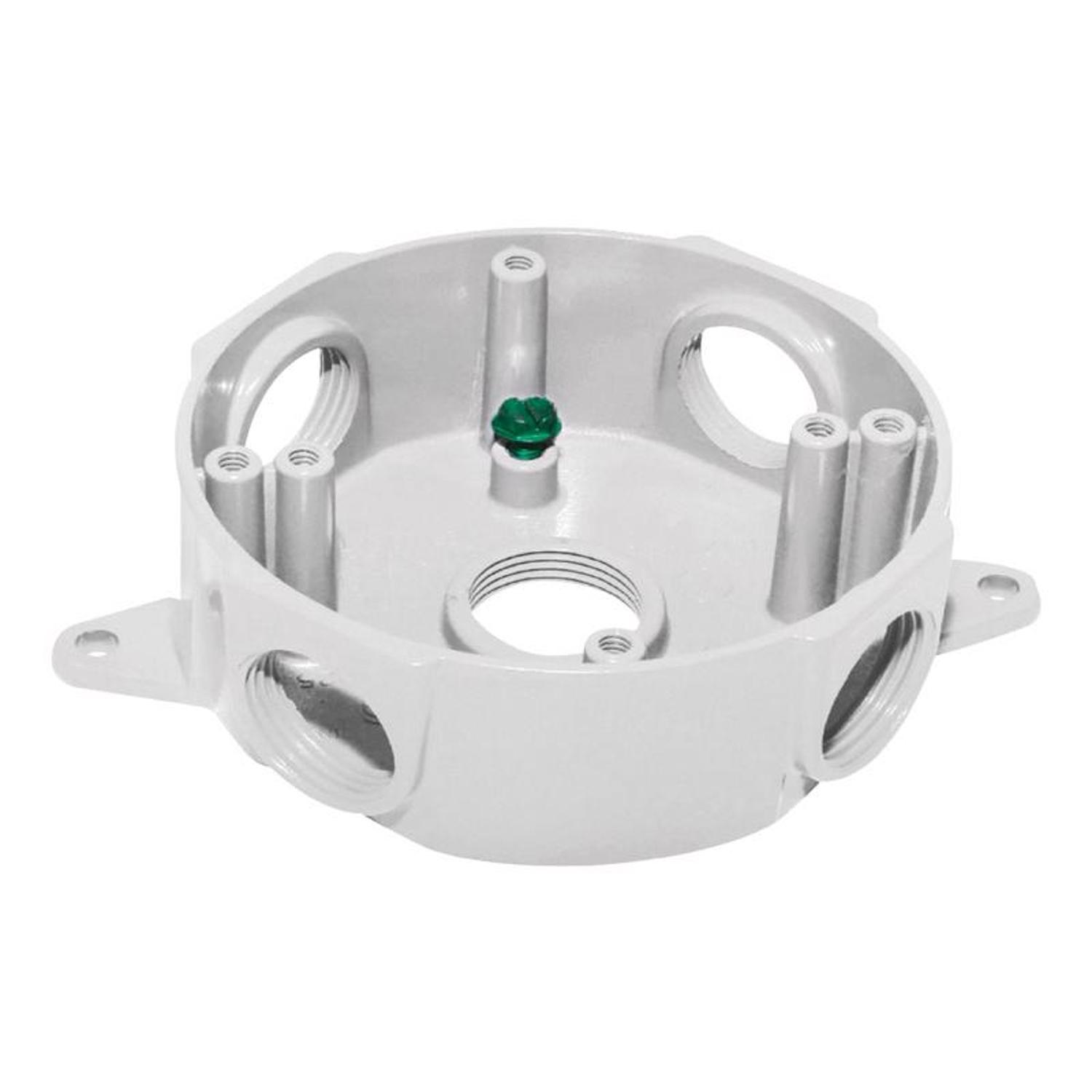 Sigma Engineered Solutions New Work 16 cu in Round Metallic Weatherproof Box White