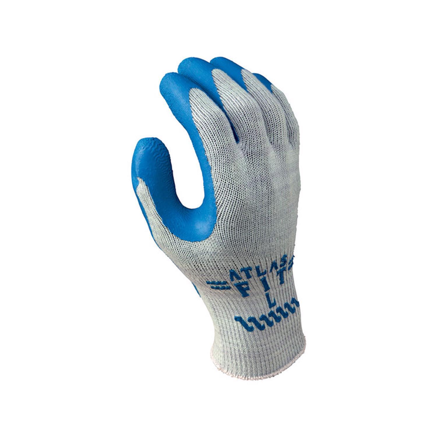 Atlas Fit Unisex Indoor/Outdoor Coated Work Gloves Blue/Gray L 1 pair