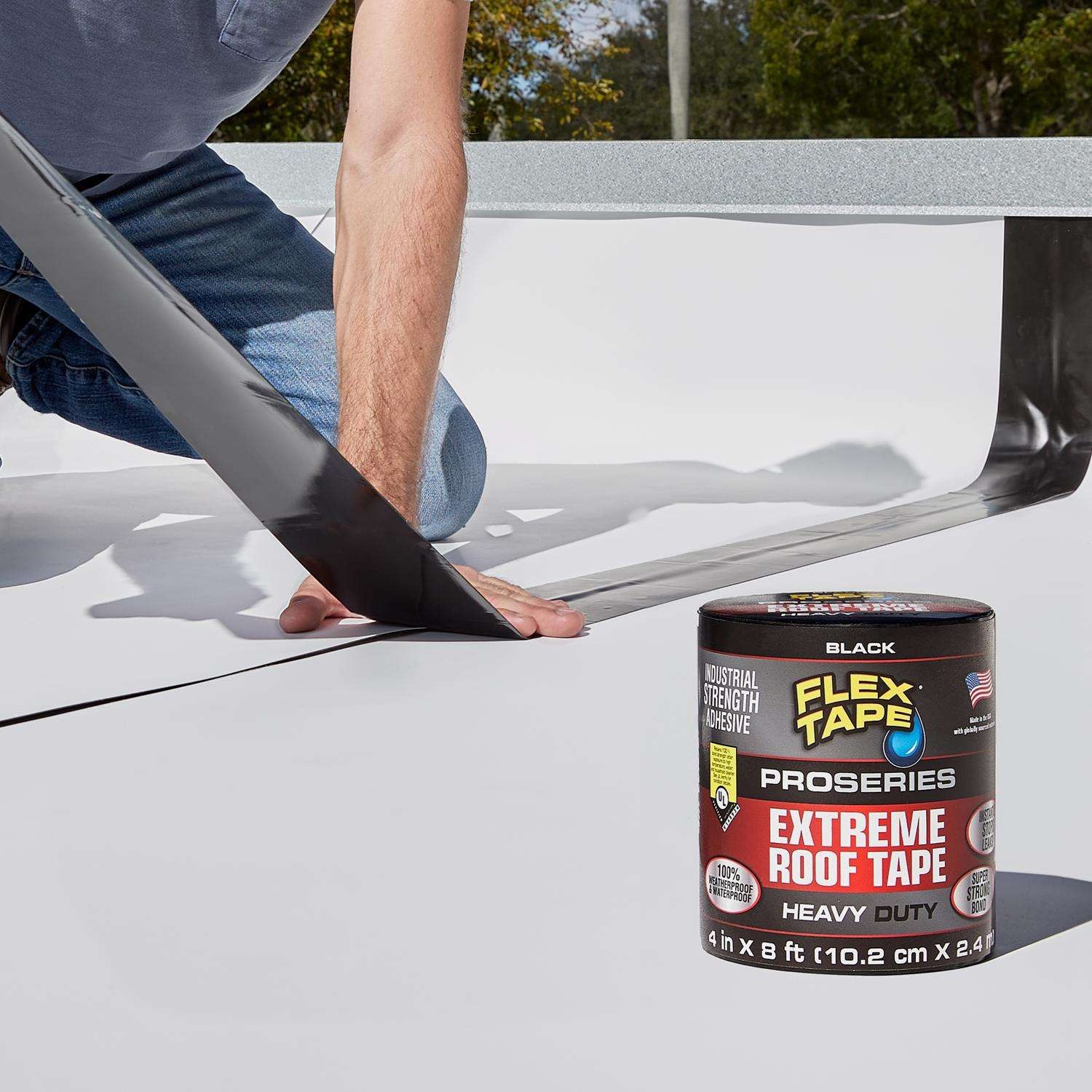 Flex Seal Flex Tape Pro Series 4 In. x 8 Ft. Extreme Roof Patching Tape Black