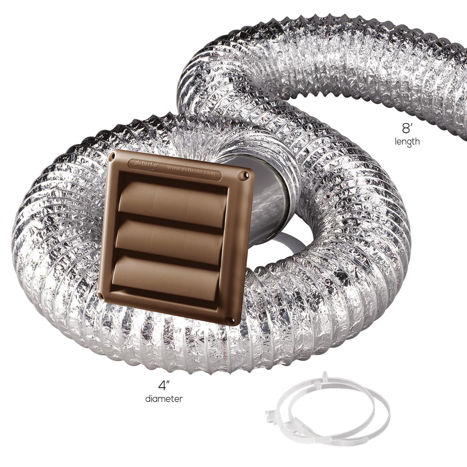 Ace 4 in. W X 6 in. L Brown Plastic Dryer Vent Kit