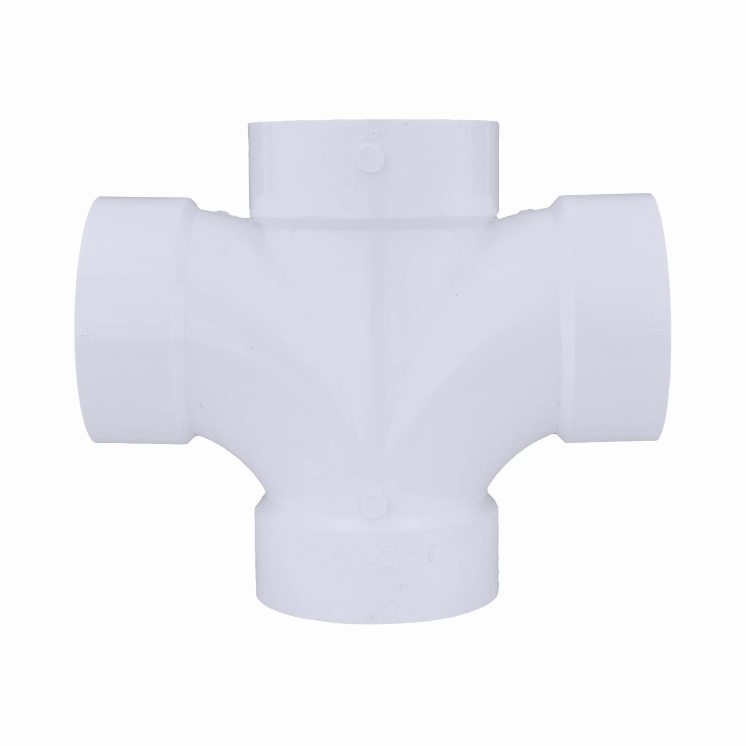 Charlotte Pipe Schedule 40 4 in. Hub X 4 in. D Hub PVC Sanitary Tee 1 pk