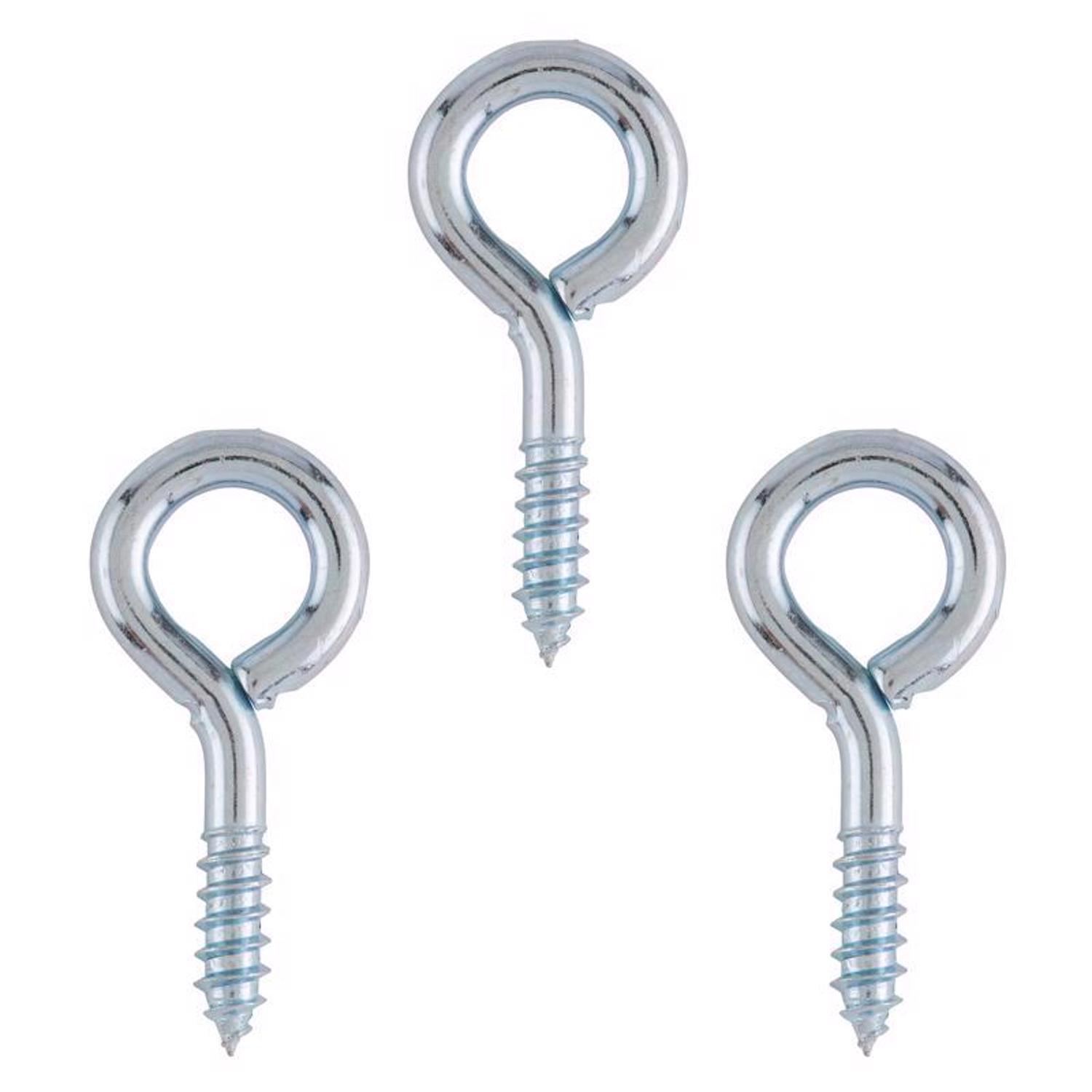 Ace 9/32 in. D X 2-5/16 in. L Zinc-Plated Steel Screw Eye 120 lb. cap. 3 pk