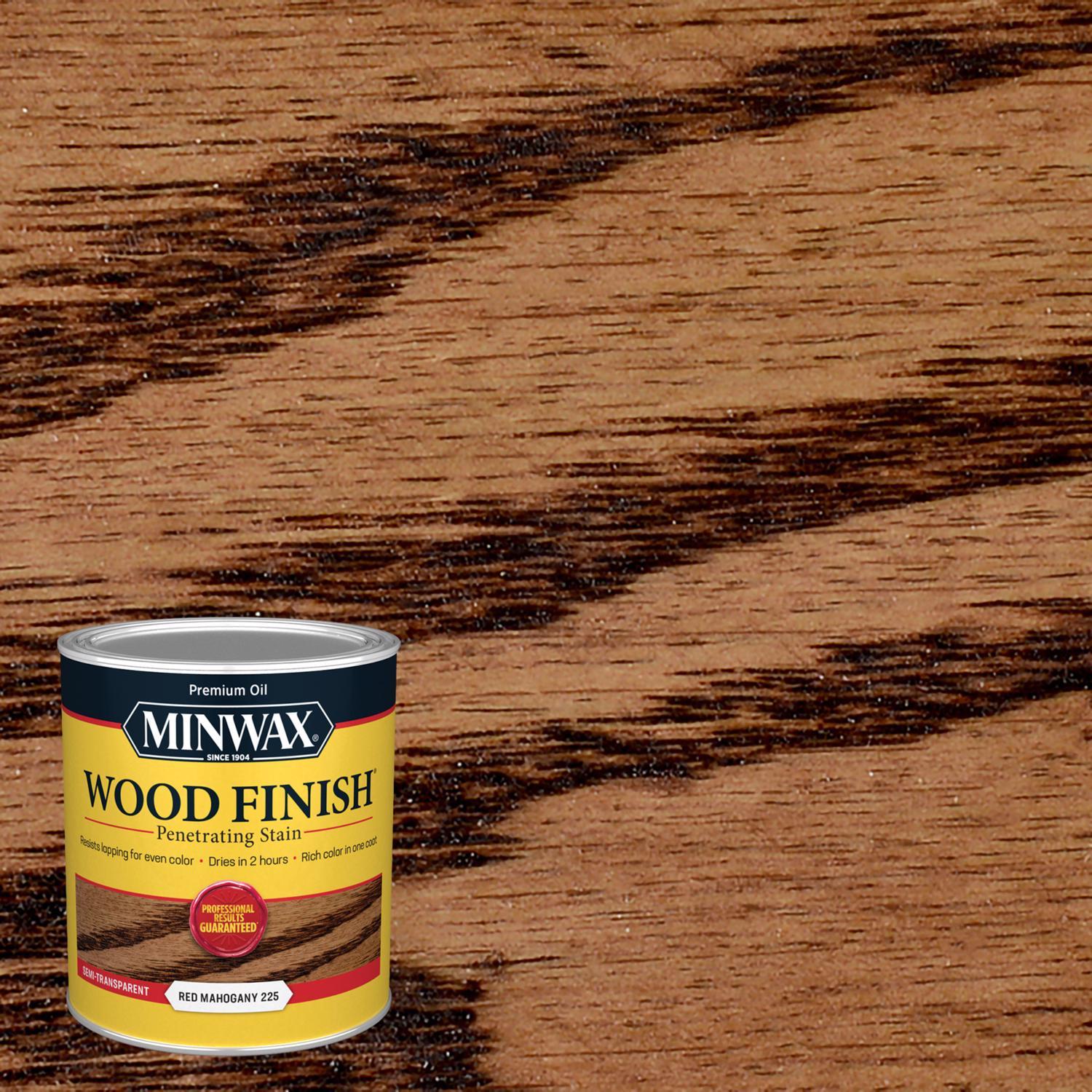 Minwax Wood Finish Semi-Transparent Red Mahogany Oil-Based Penetrating Wood Stain 1 qt