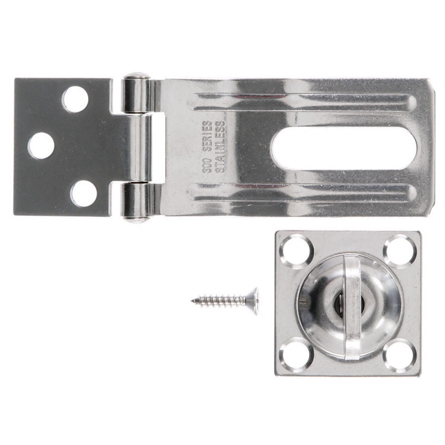Ace Stainless Steel 3-1/4 in. L Swivel Staple Safety Hasp