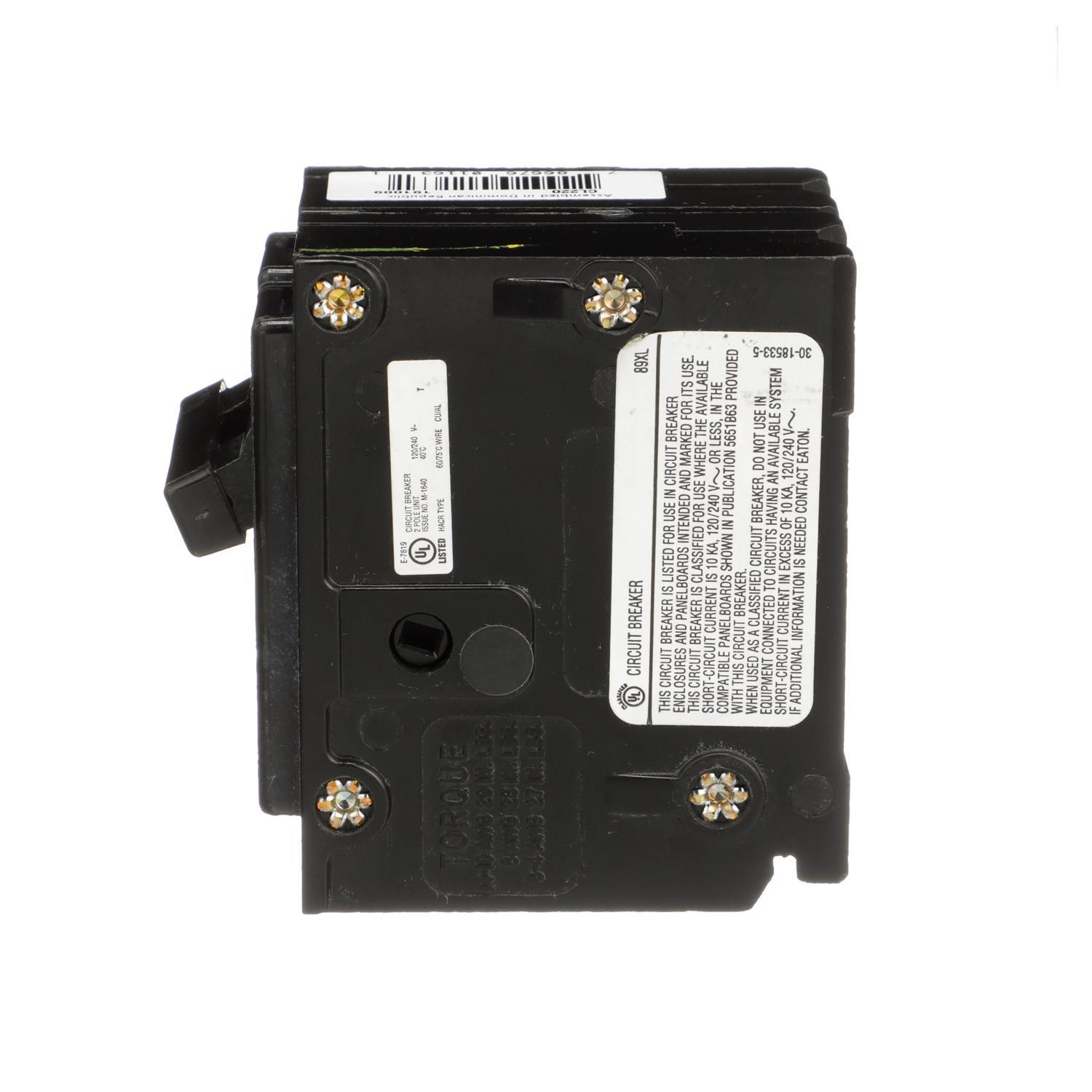 Eaton 20 amps Plug In 2-Pole Circuit Breaker