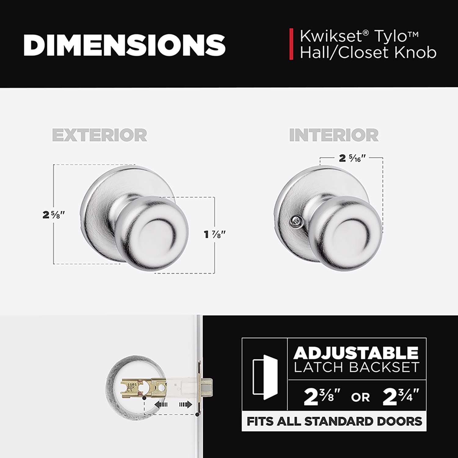 Kwikset Tylo Satin Chrome Passage Door Knob