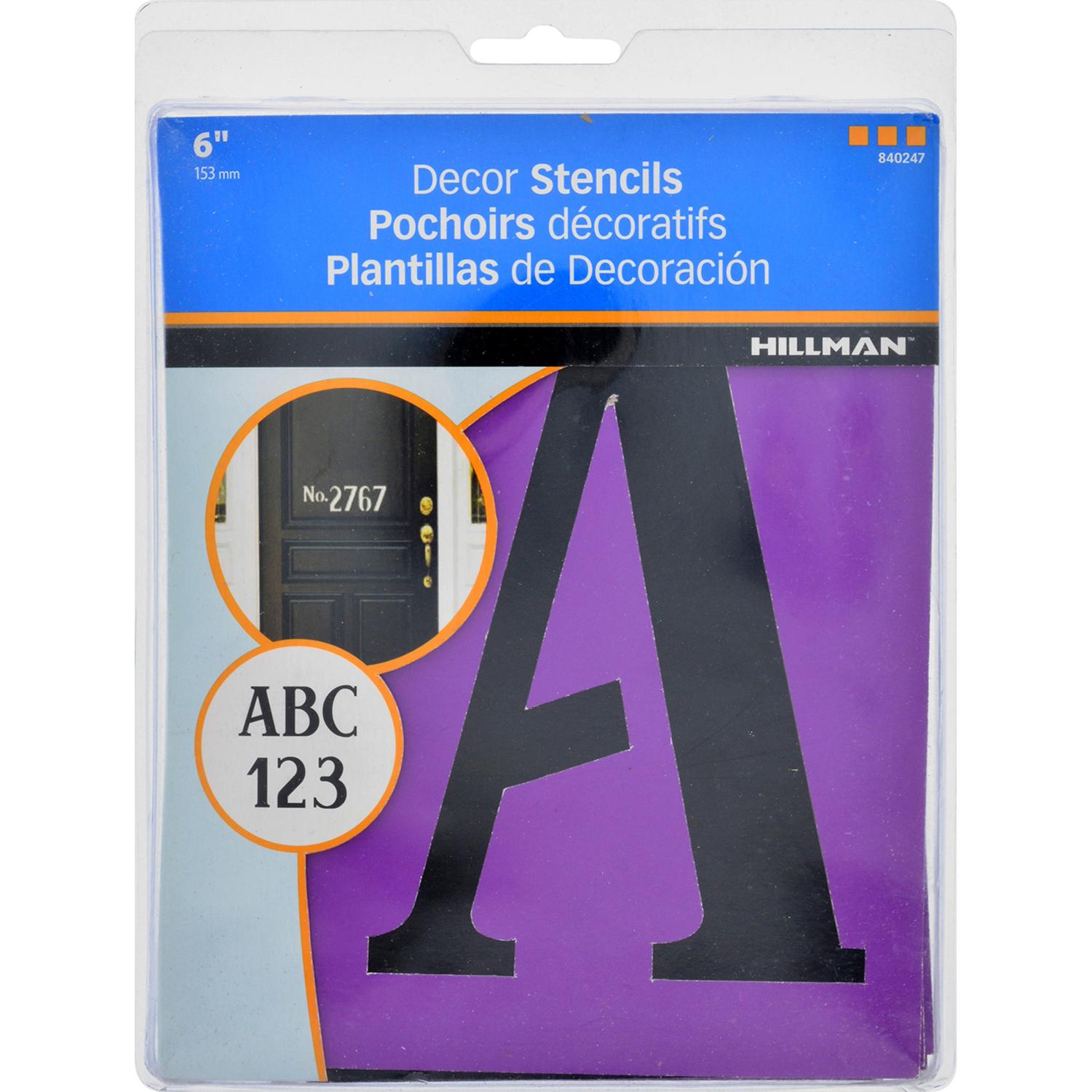 HILLMAN 6 in. Card Stock Decorative Serif Letter & Number Stencil Pack 6 in. Stencil Set 38 pk