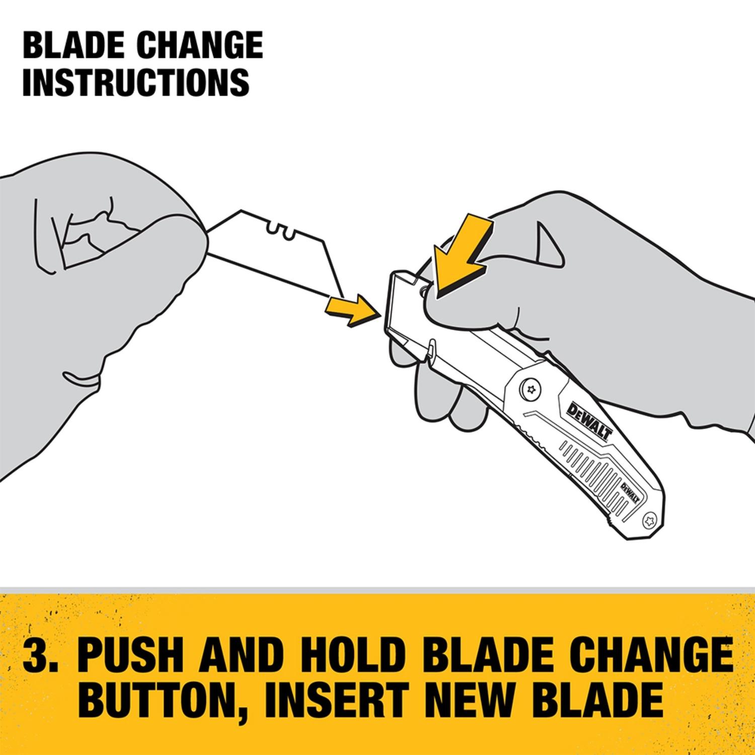 DeWalt 8-3/4 in. Folding Utility Knife Black/Yellow 1 pk