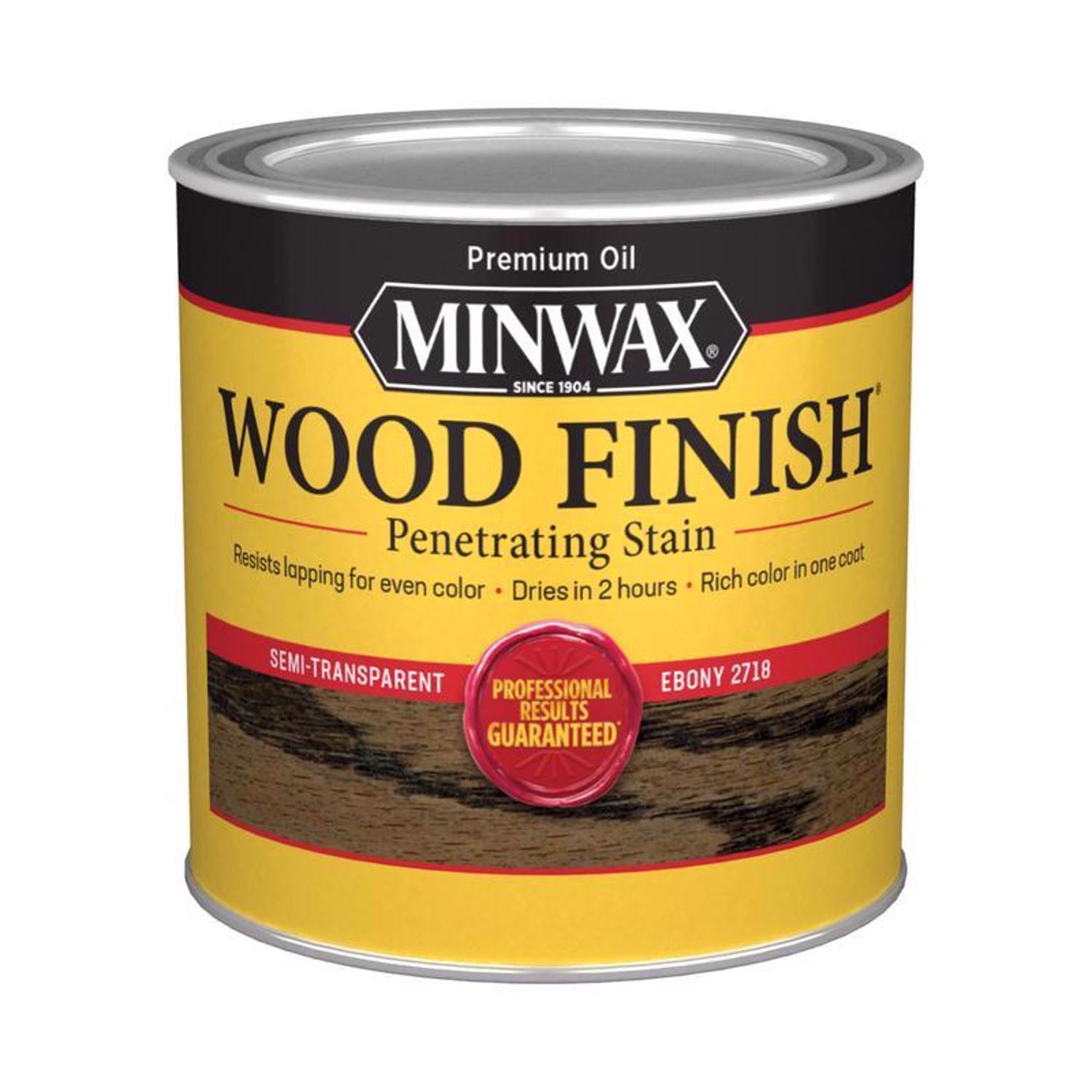 Minwax Wood Finish Semi-Transparent Ebony Oil-Based Penetrating Wood Stain 1/2 pt