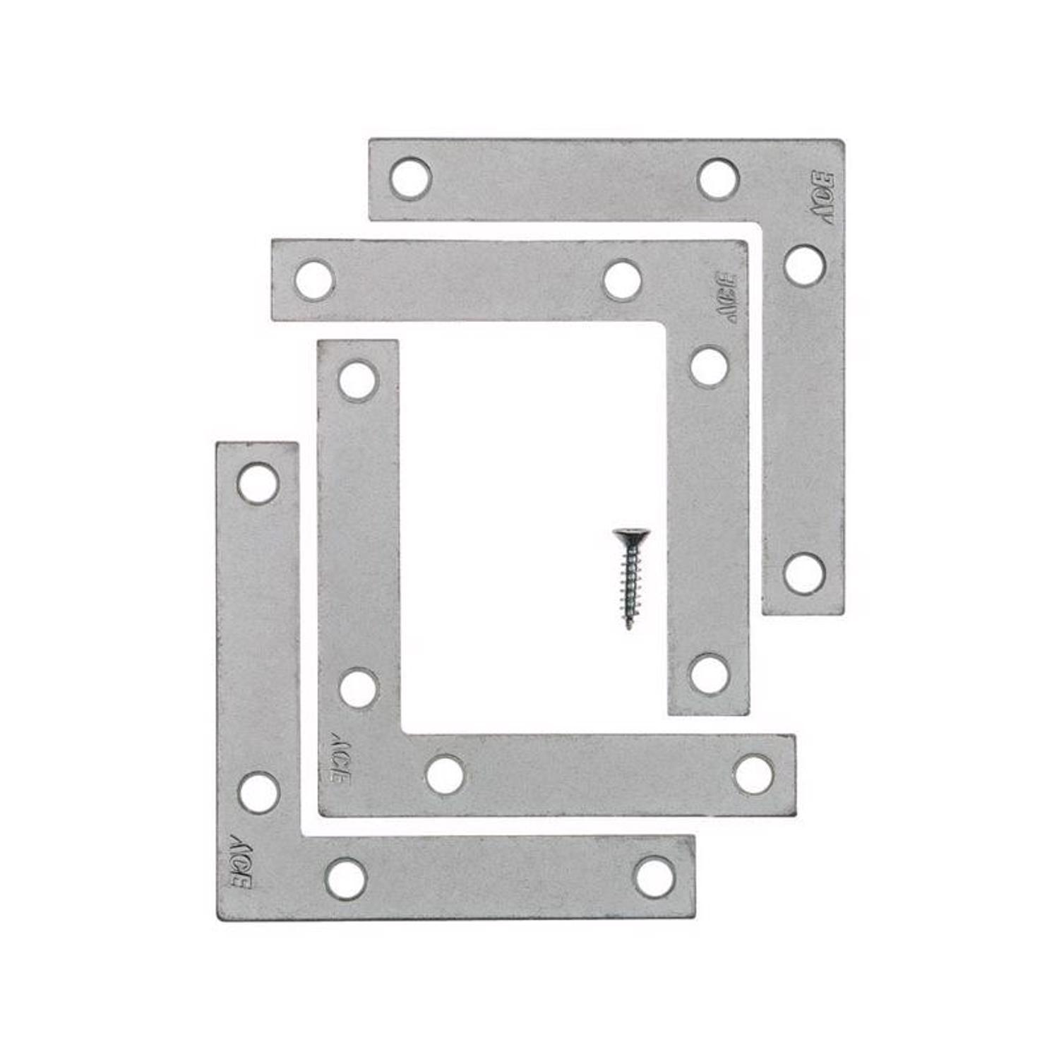 Ace 3-1/2 in. H X 4.75 in. W X 3-1/2 in. D Zinc Flat Corner Brace