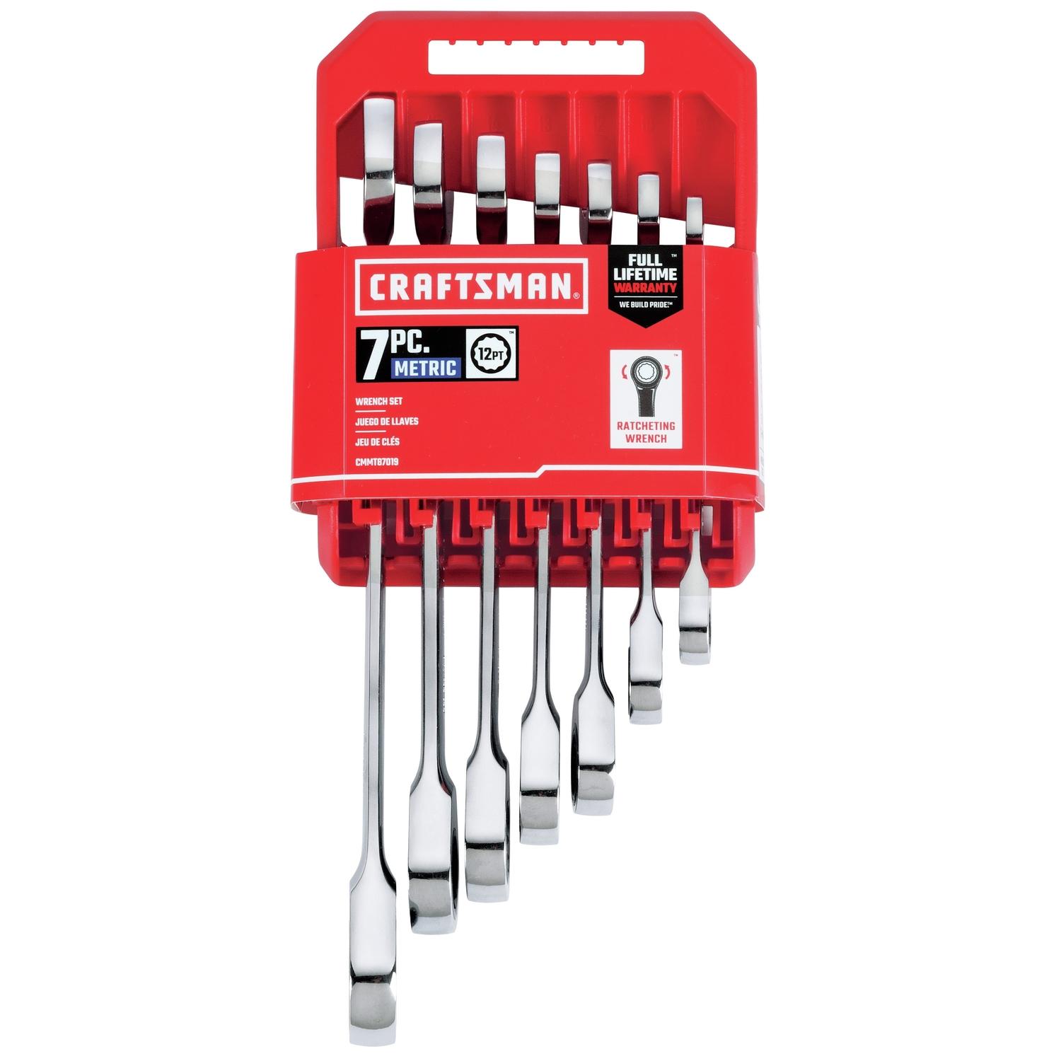 CRAFTSMAN 12 Point Metric Ratcheting Combination Wrench Set 7 pc