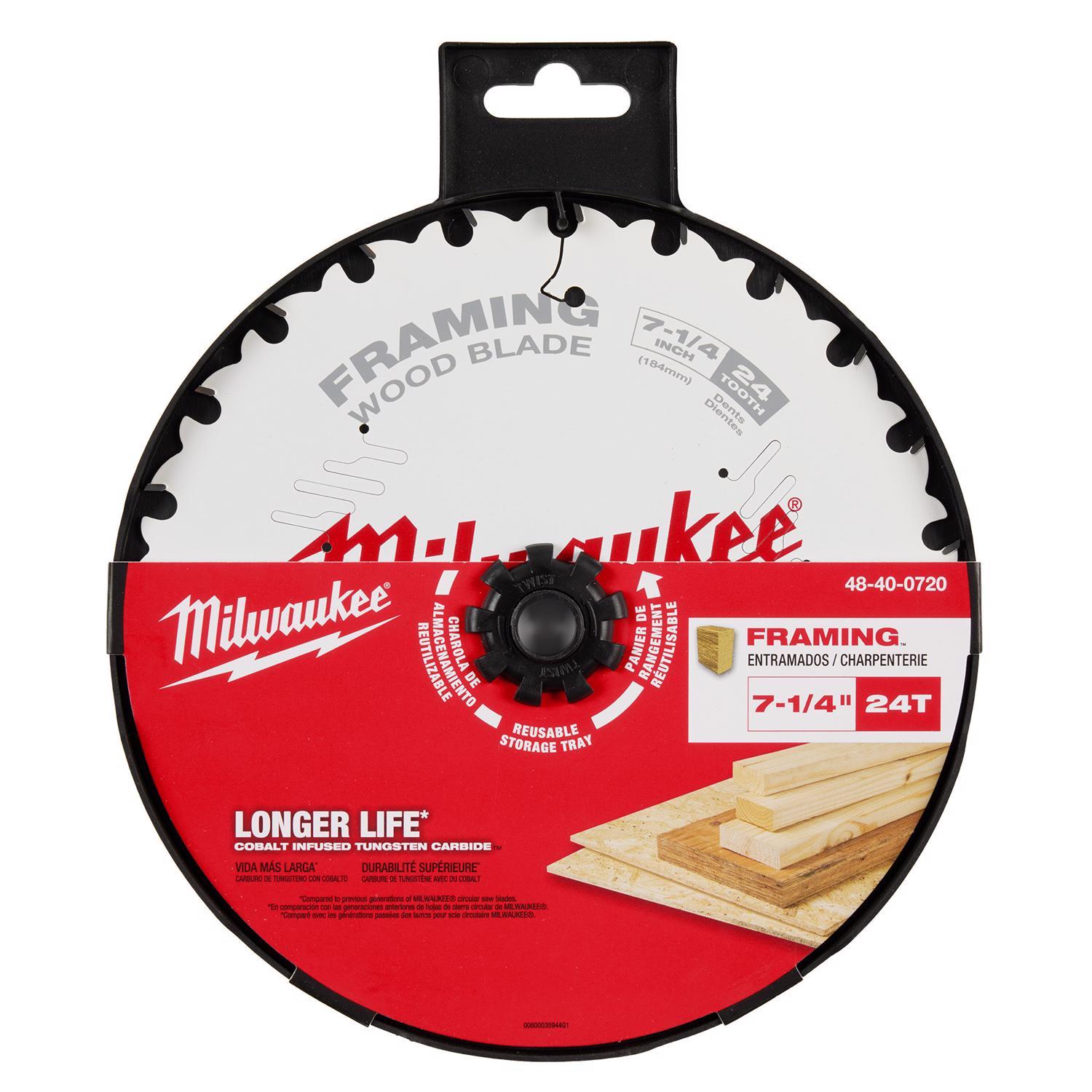 Milwaukee 7-1/4 in. D X 5/8 in. Framing Tungsten Carbide Circular Saw Blade 24 teeth 1 pc