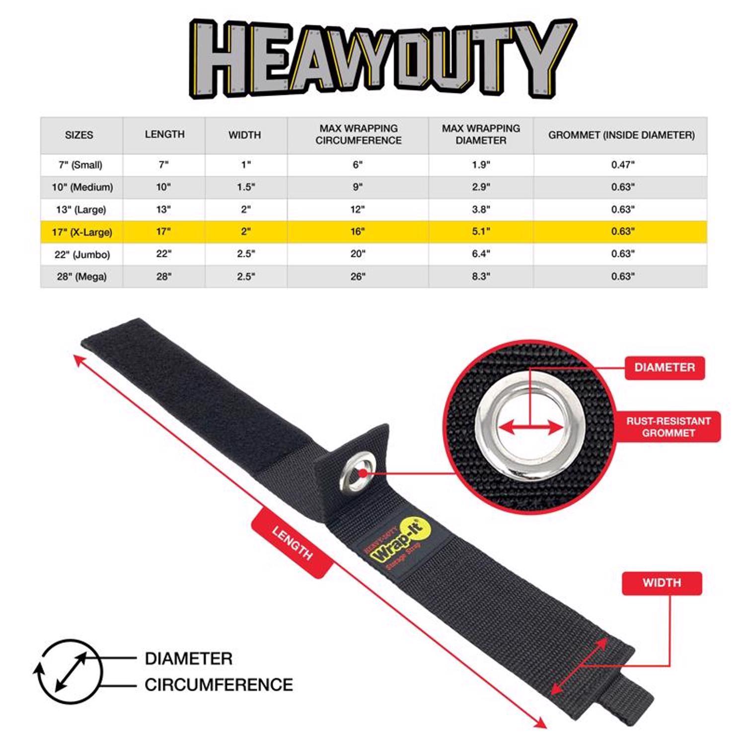 Wrap-It Heavy-Duty 2 in. W X 17 in. L Black Storage Straps 50 lb 2 pk