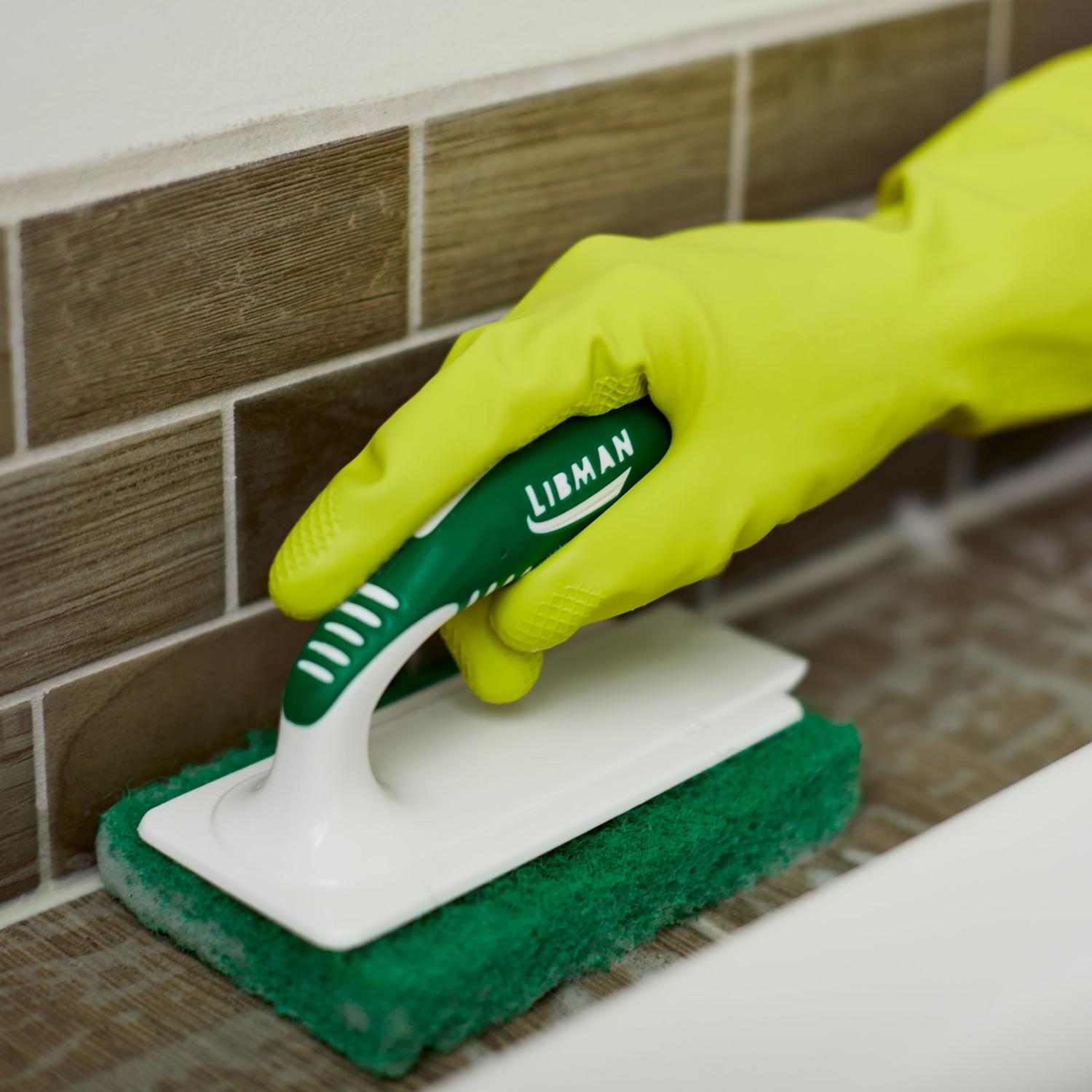 Libman 5.75 in. W 5 in. Plastic/Rubber Handle Tub & Tile Scrubber