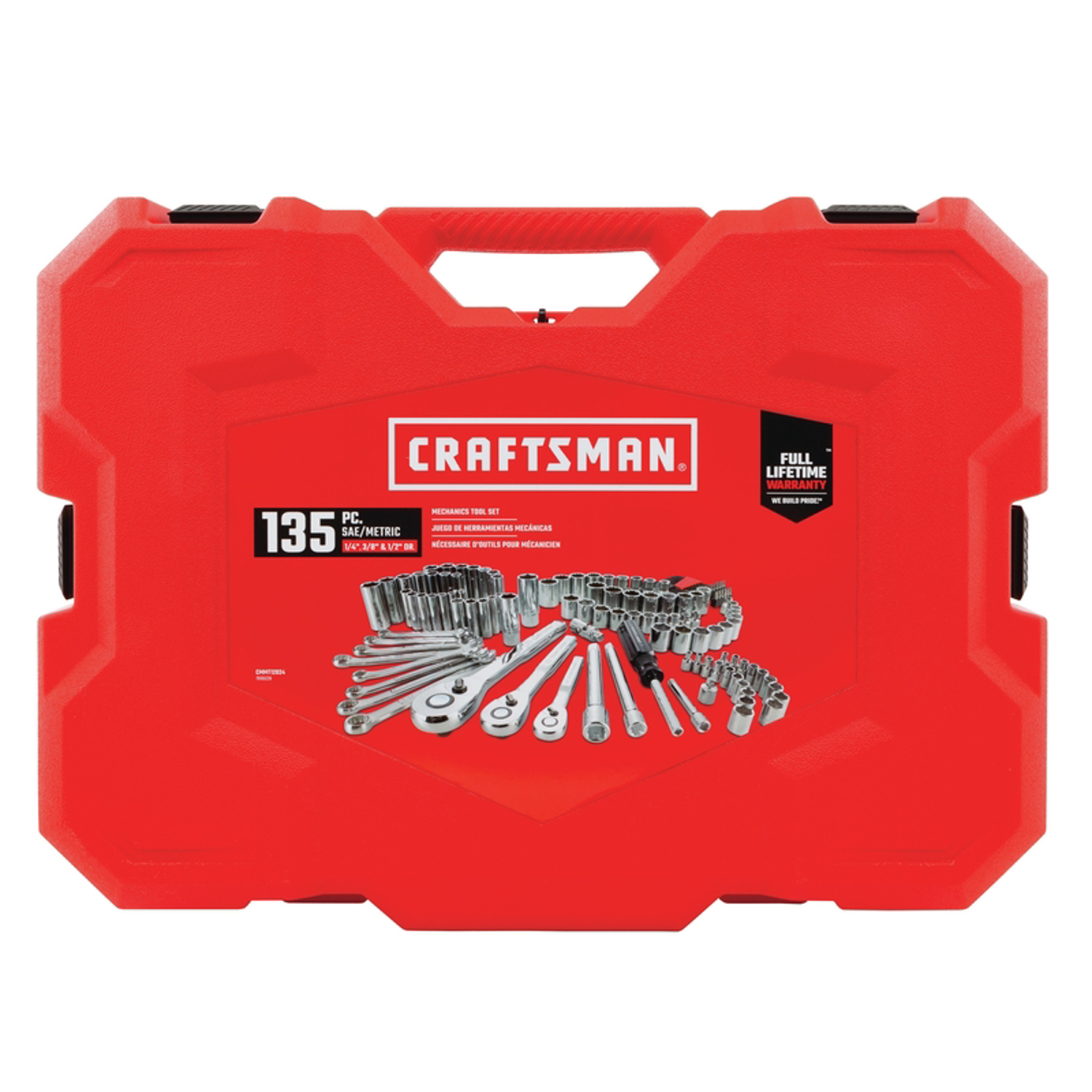 Craftsman 1/4, 3/8 and 1/2 in. drive Metric and SAE 6 and 12 Point Mechanic's Tool Set 135 pc