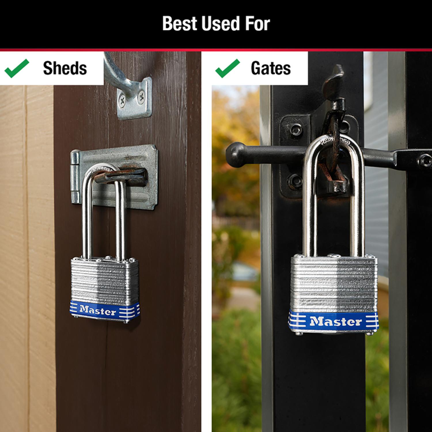 Master Lock 4-11/16 in. H X 1-3/4 in. W Laminated Steel Double Locking Exterior Padlock