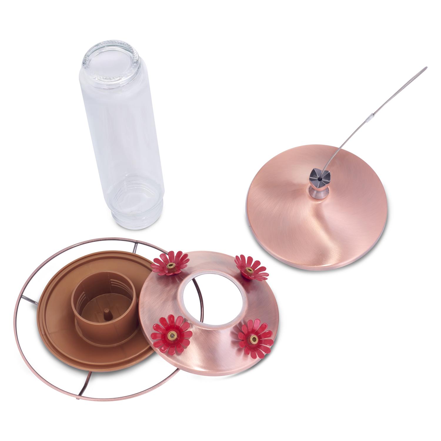 Perky-Pet Hummingbird 12 oz Copper/Glass Nectar Bird Feeder 4 ports