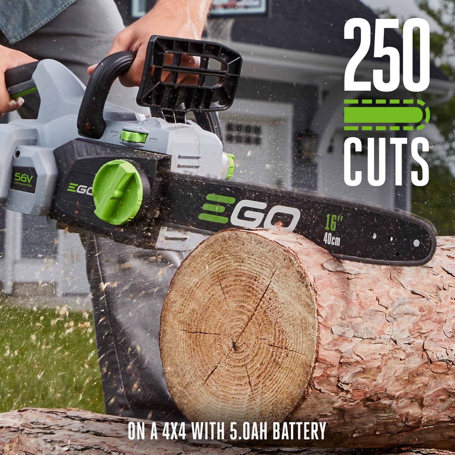 EGO Power CS1604 16 in. 56 V Battery Chainsaw Kit Battery Charger Stine Home Yard The Family You Can Build Around