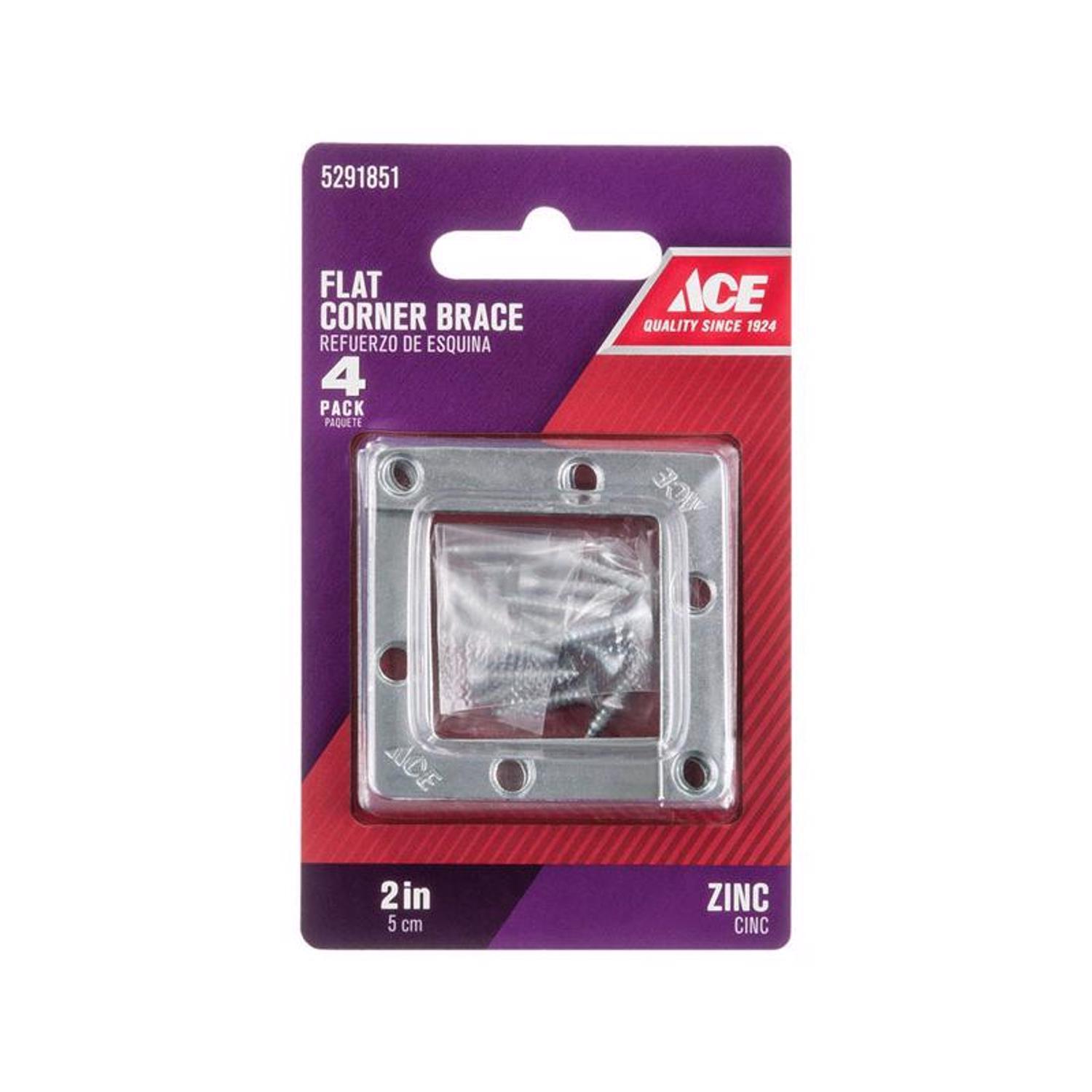 Ace 2 in. H X 2.75 in. W X 2 in. D Zinc Flat Corner Brace